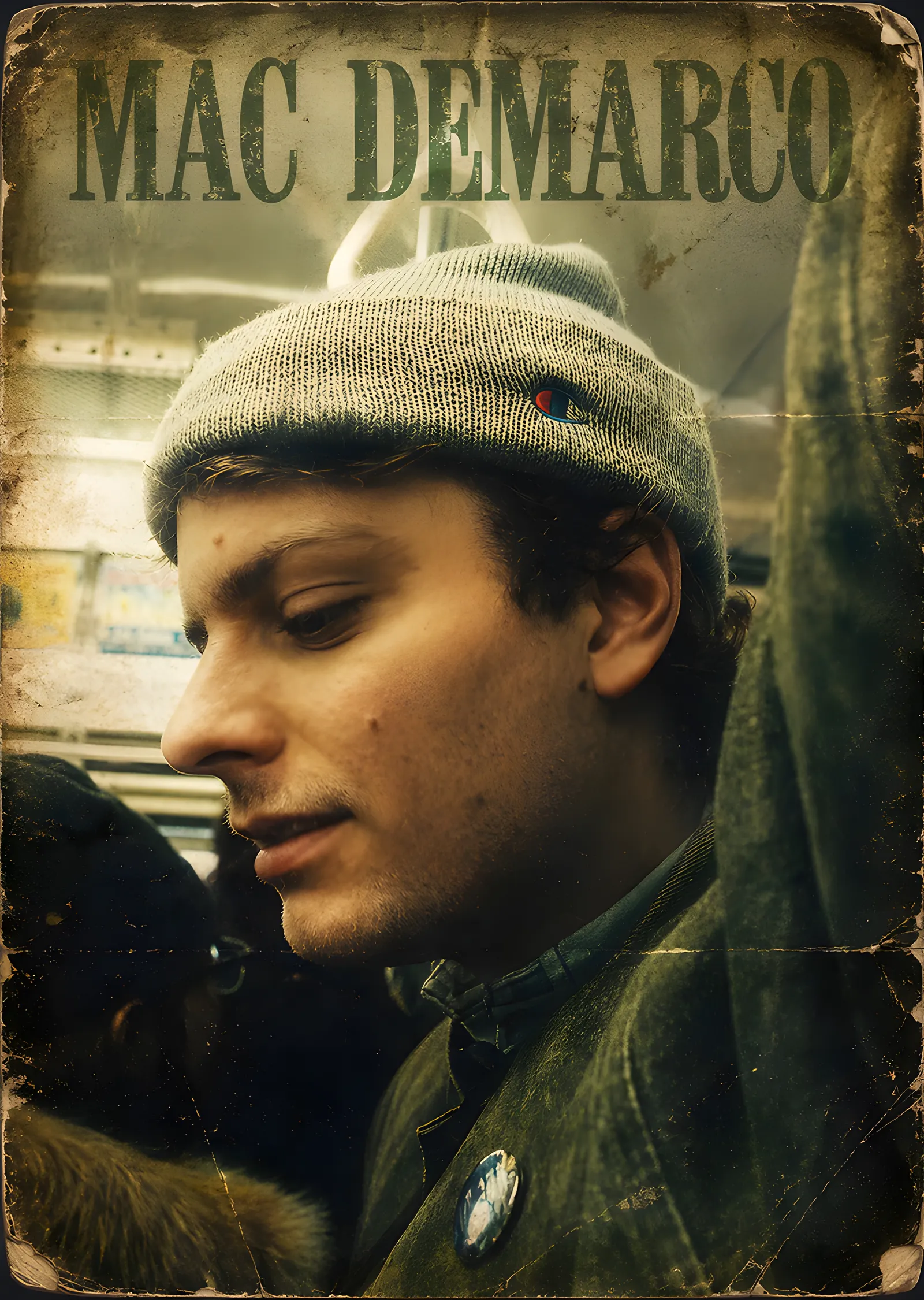 Mac DeMarco - Bereli Sepya Portre metal tablo