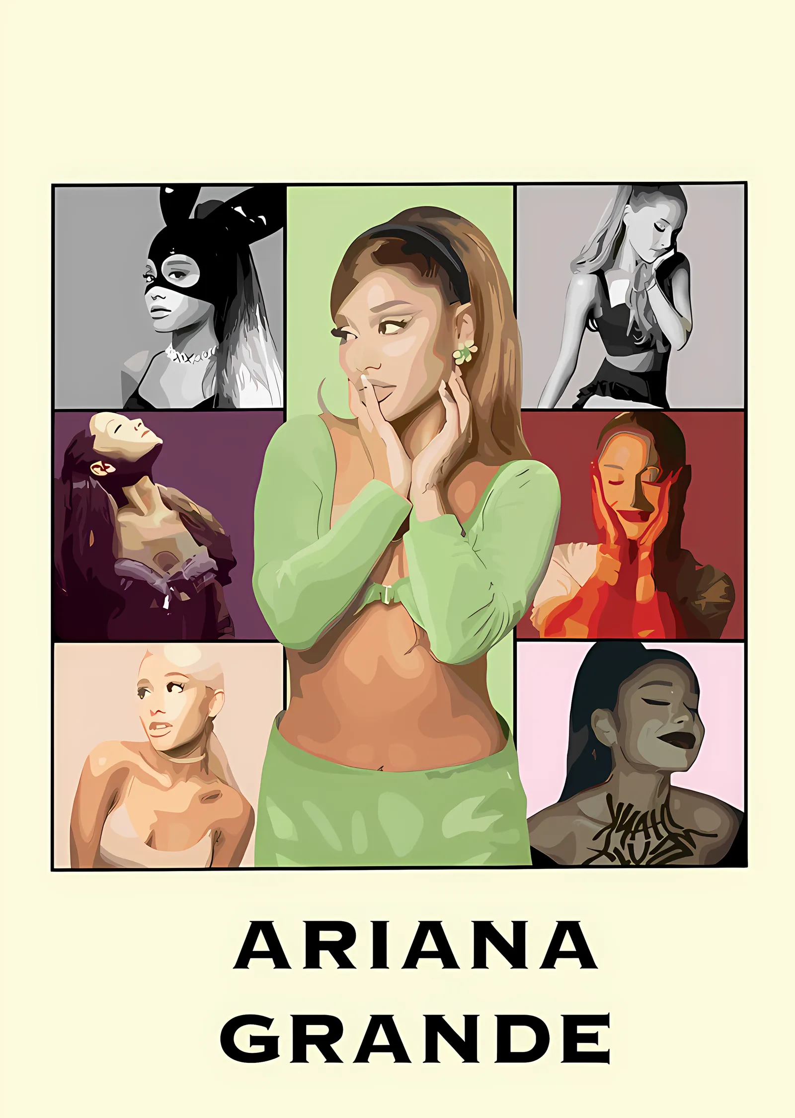 Ariana Grande - Kare Kolaj metal tablo