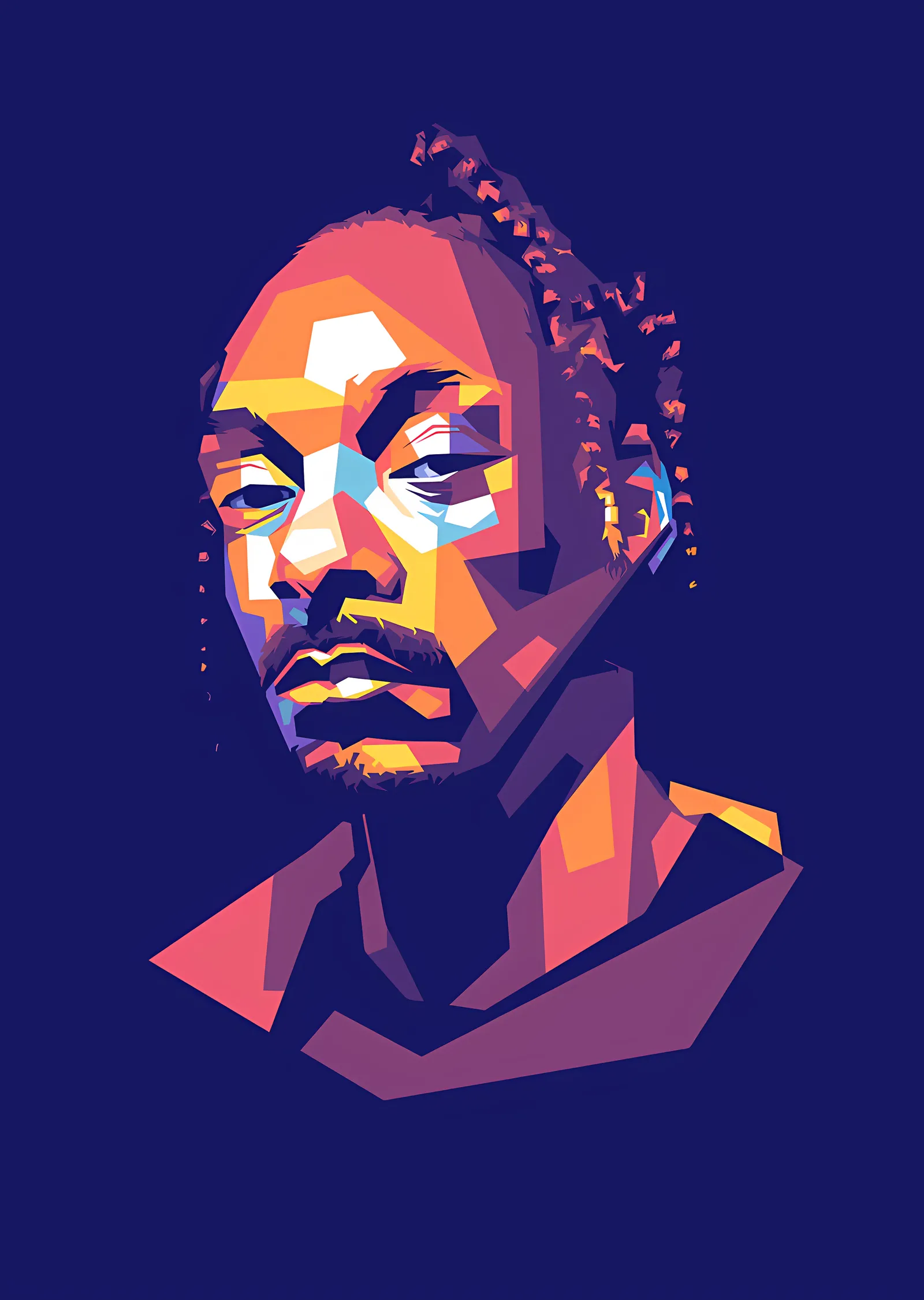 Snoop Dogg - Lacivert Düşük Poligon Portre metal tablo