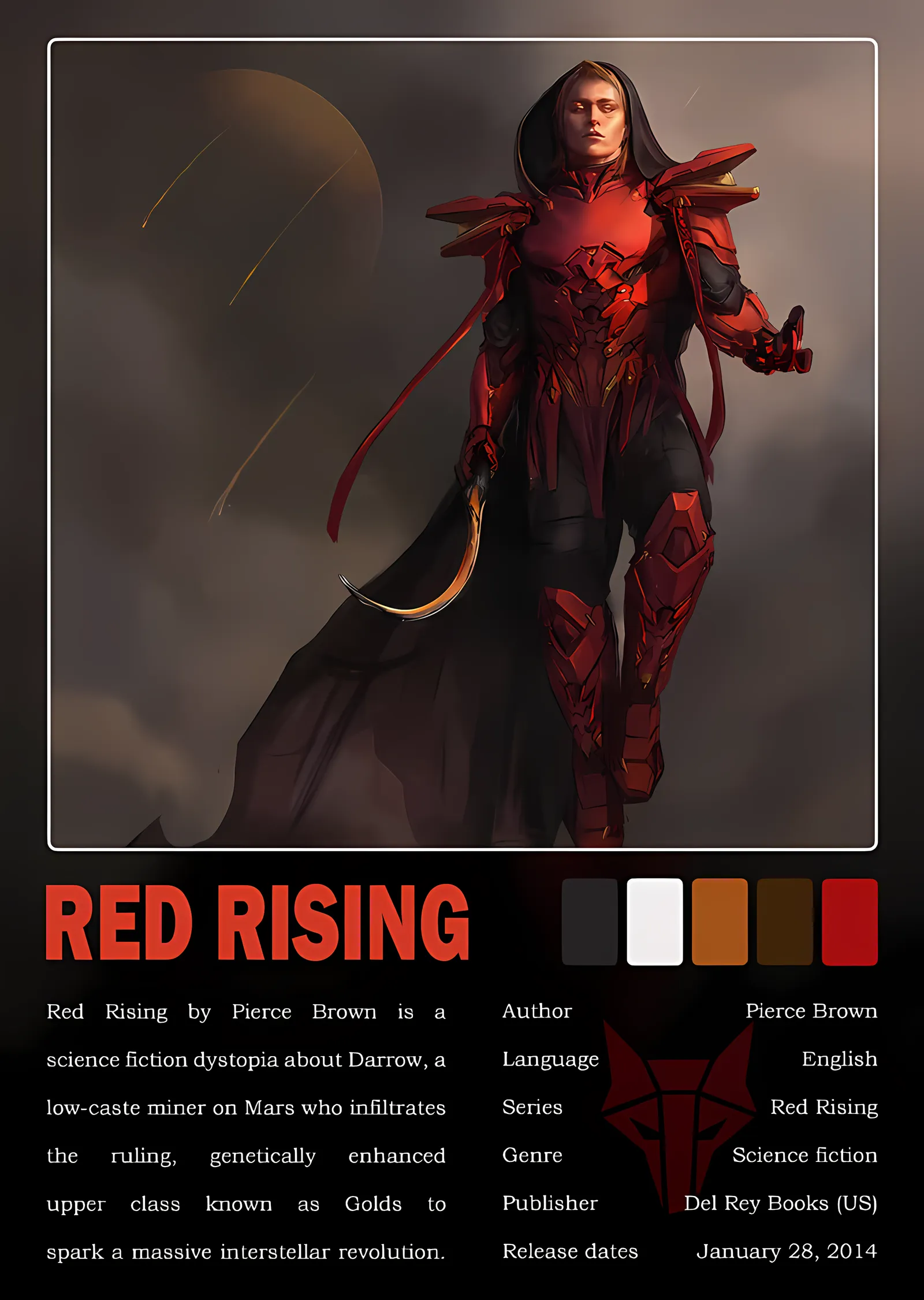 Red Rising - Kızıl Zırhlı Figür ve Künye metal tablo
