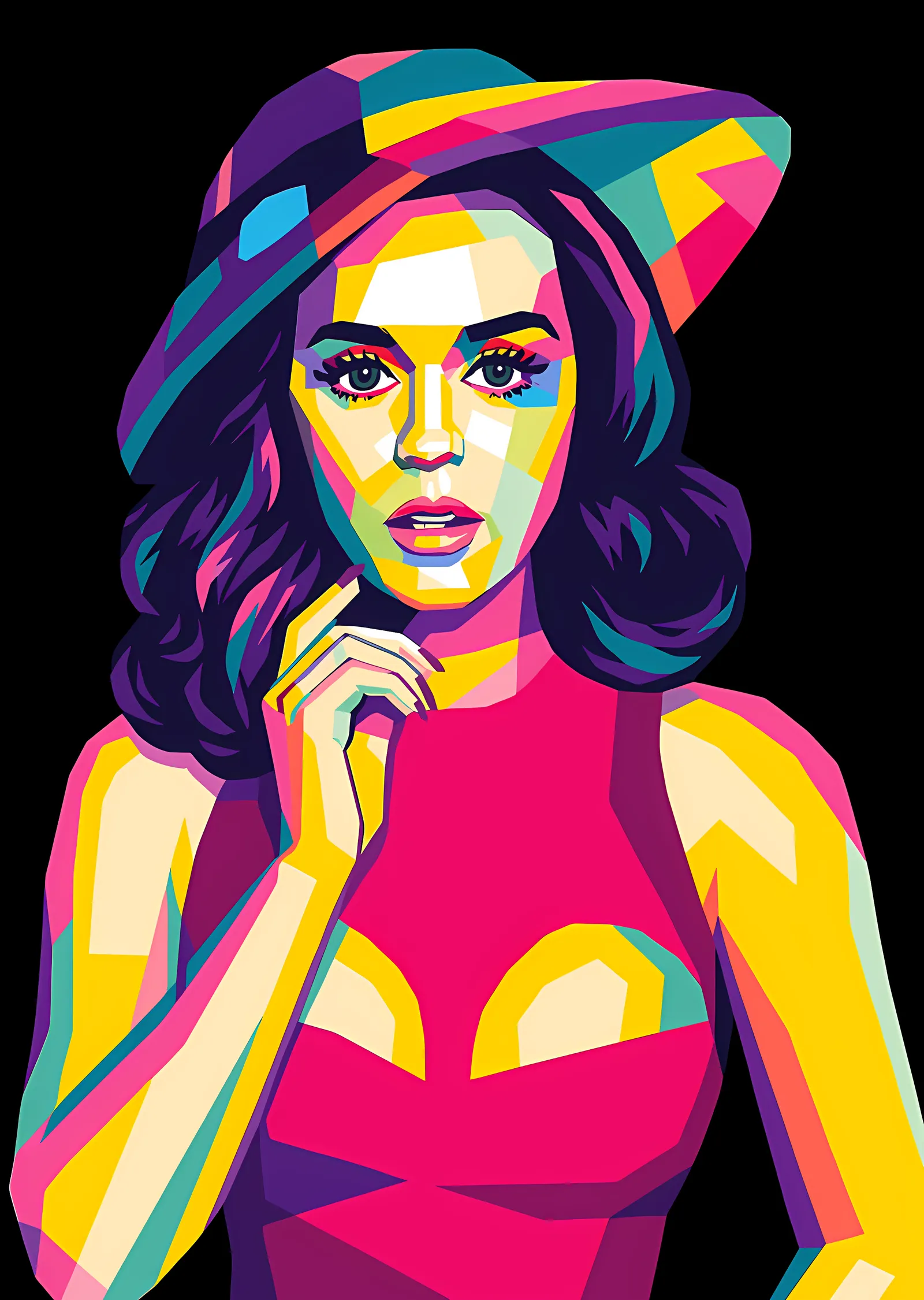 Katy Perry: Şapkalı Pop Art metal tablo