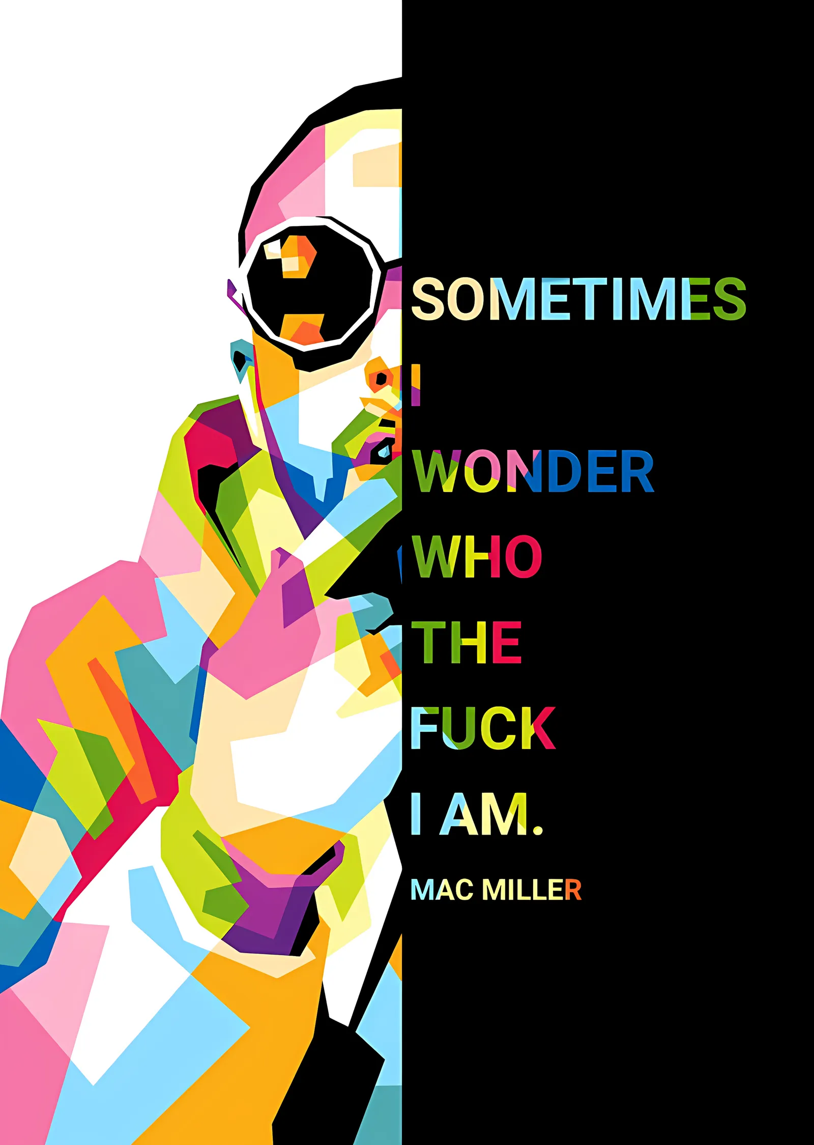Mac Miller - Renk Bloklu Alıntı Afişi metal tablo