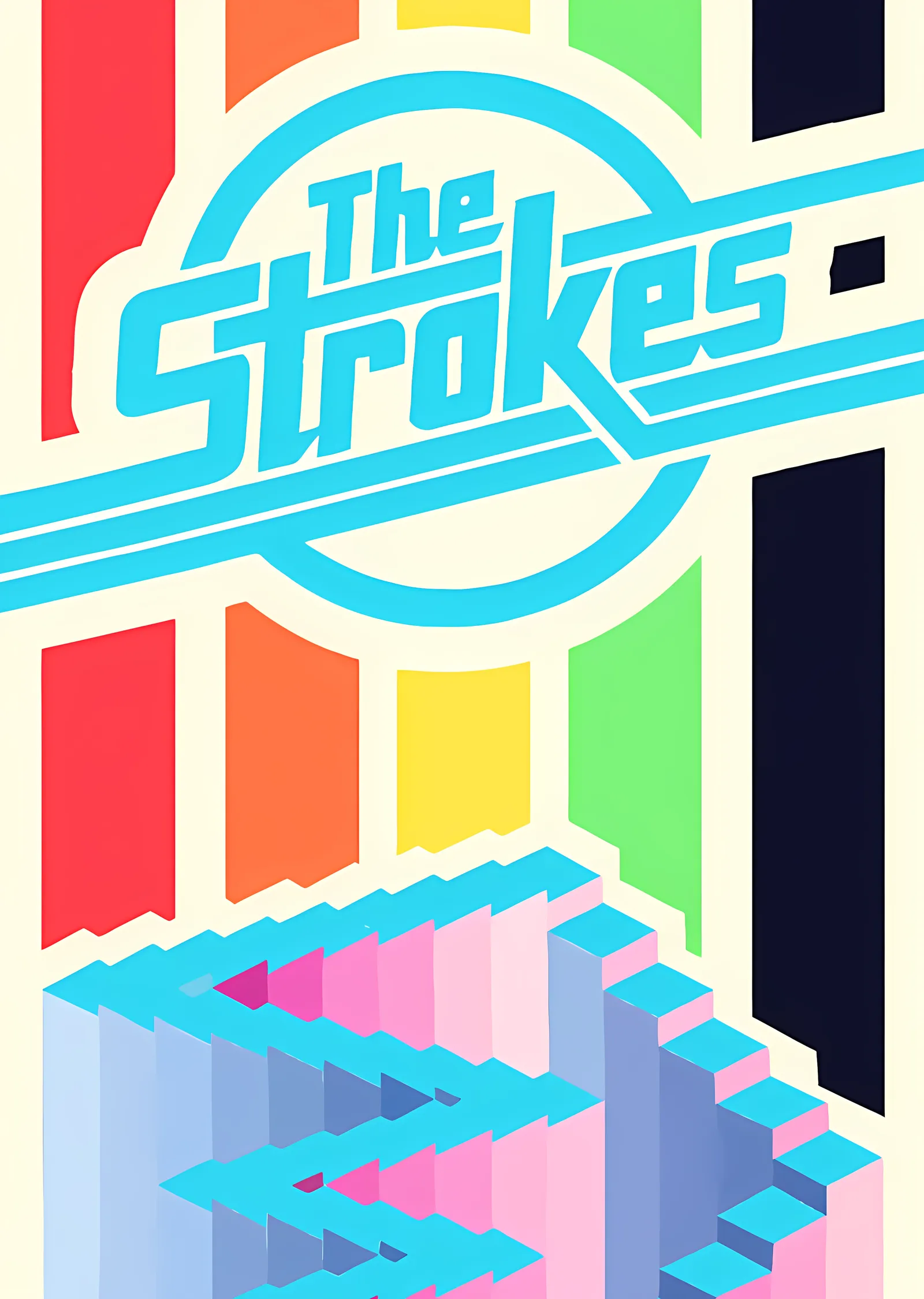 The Strokes - Gökkuşağı Merdiven Kompozisyonu metal tablo