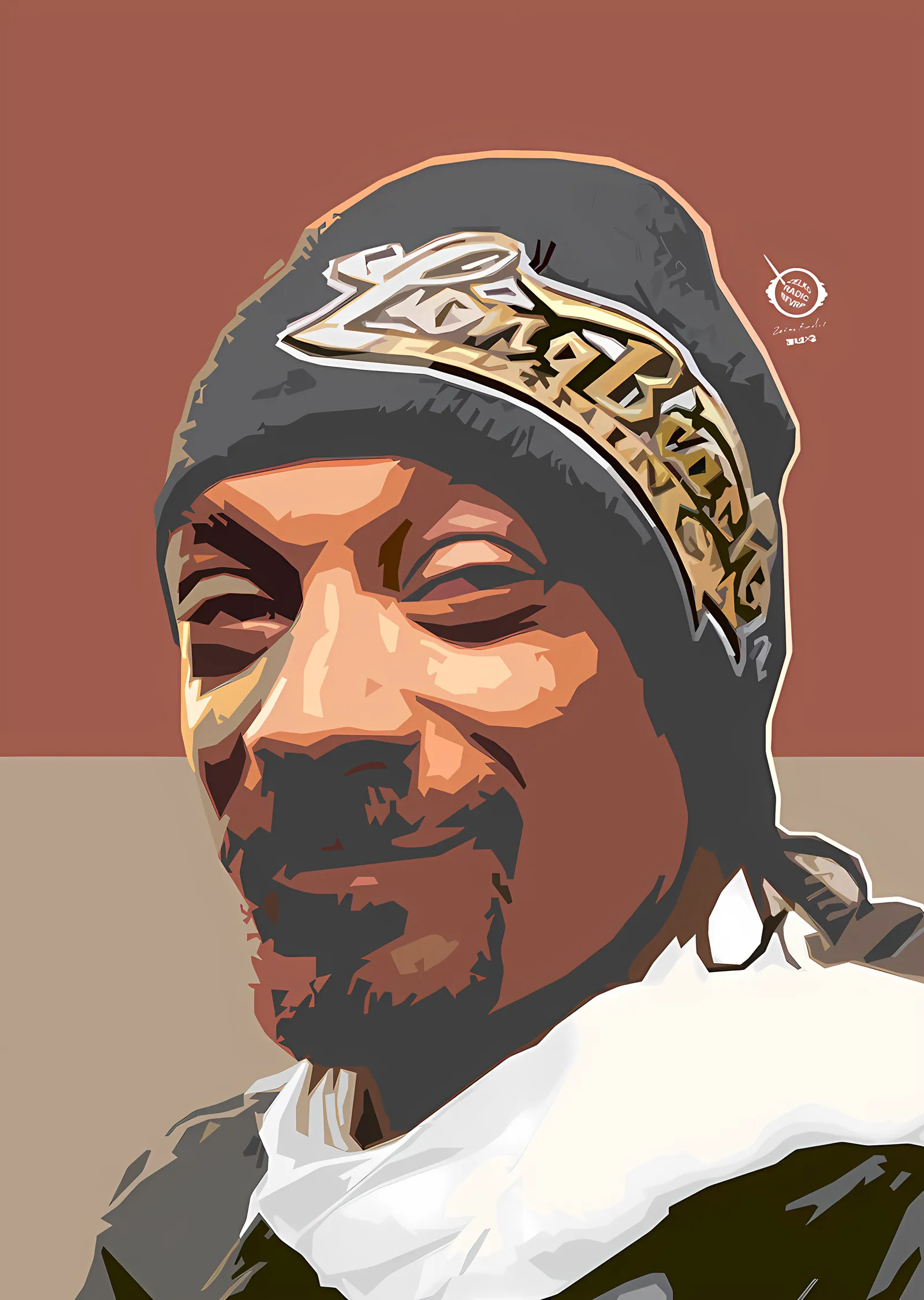 Snoop Dogg - Bereli Sıcak Ton Portre metal tablo