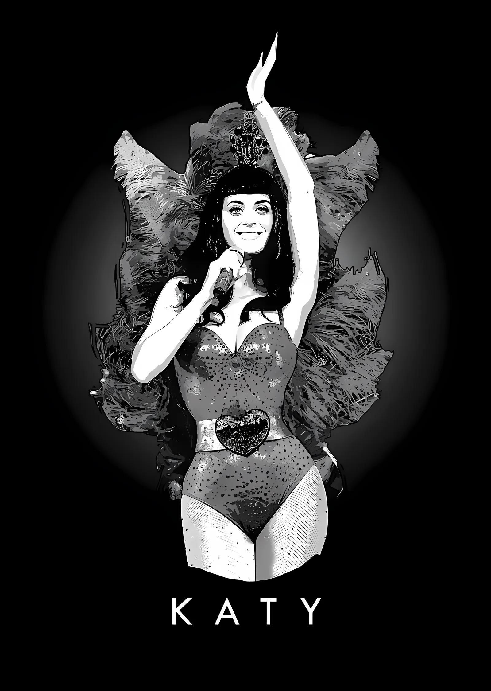 Katy Perry: Halftone Sahne metal tablo