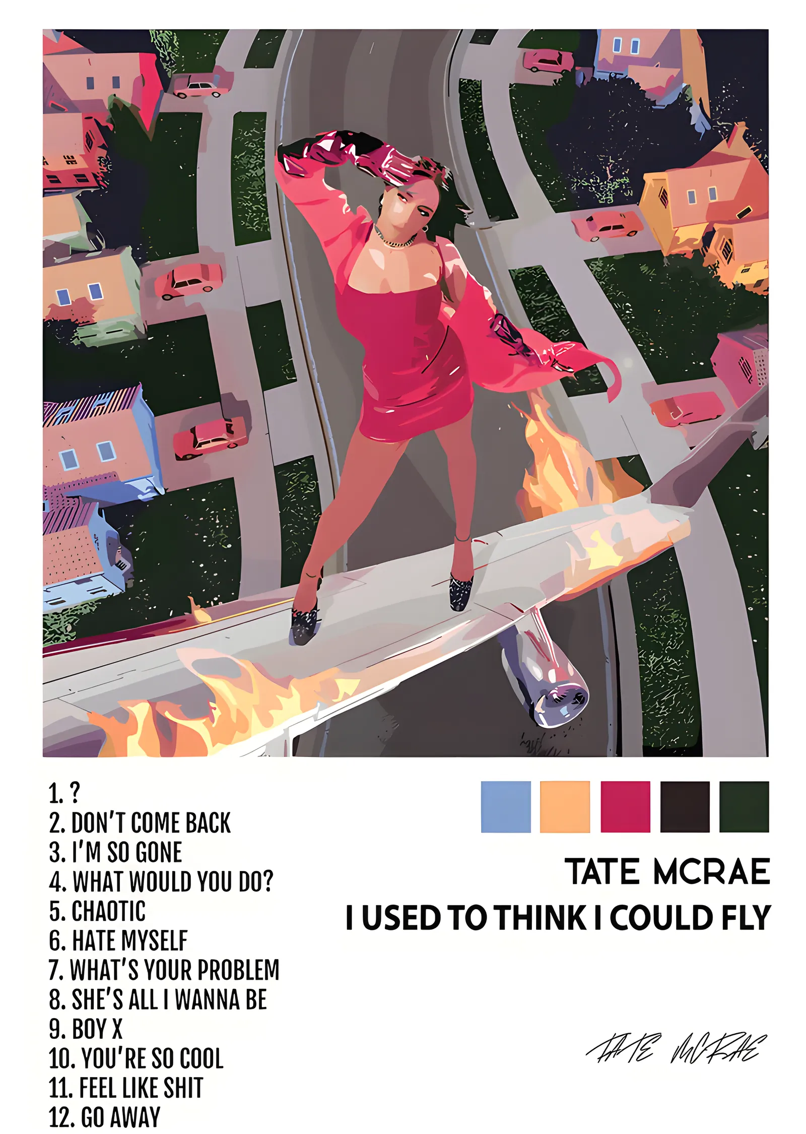 Tate McRae - I Used to Think I Could Fly Künyesi metal tablo