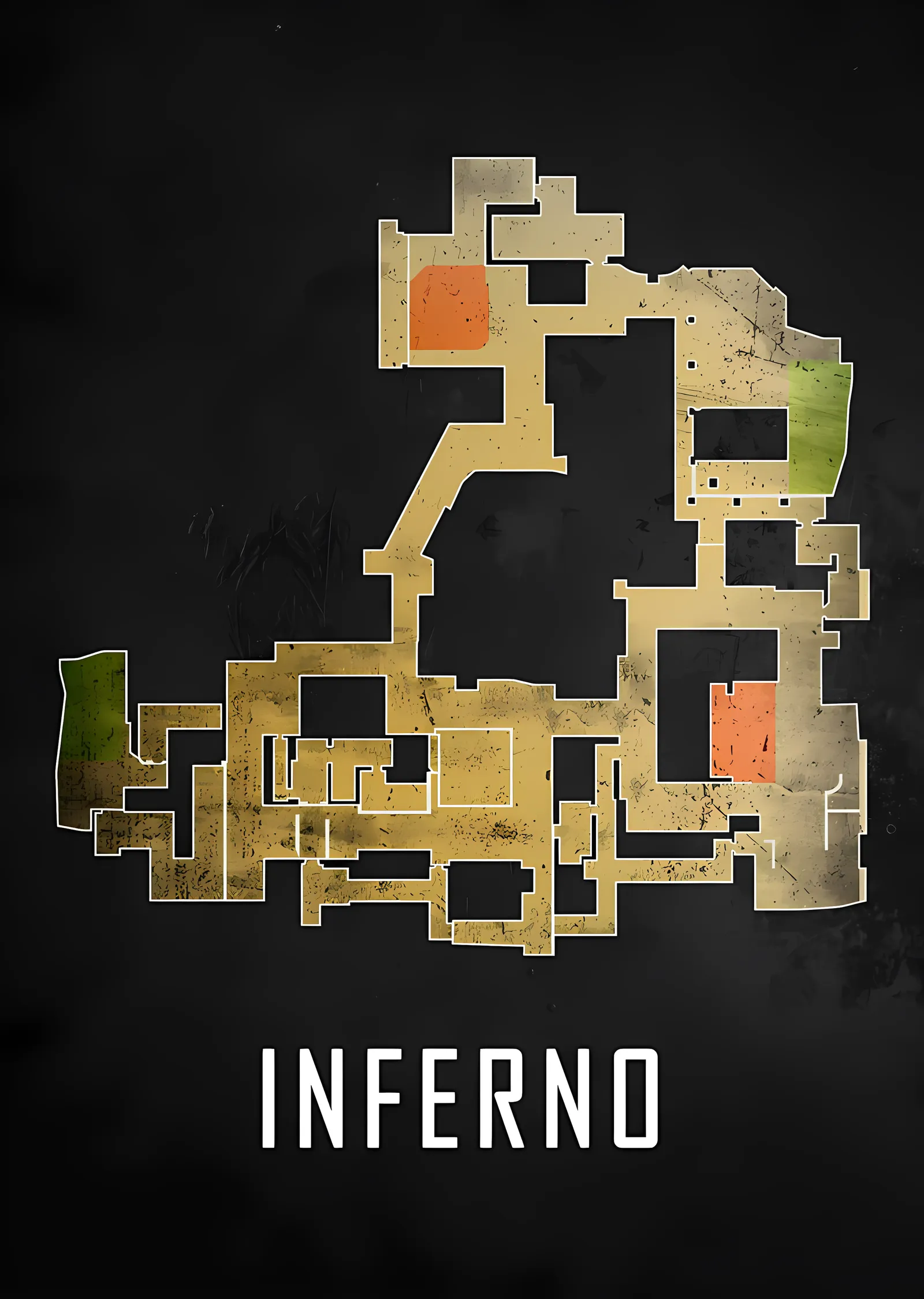 Counter-Strike Inferno - Harita Planı metal tablo