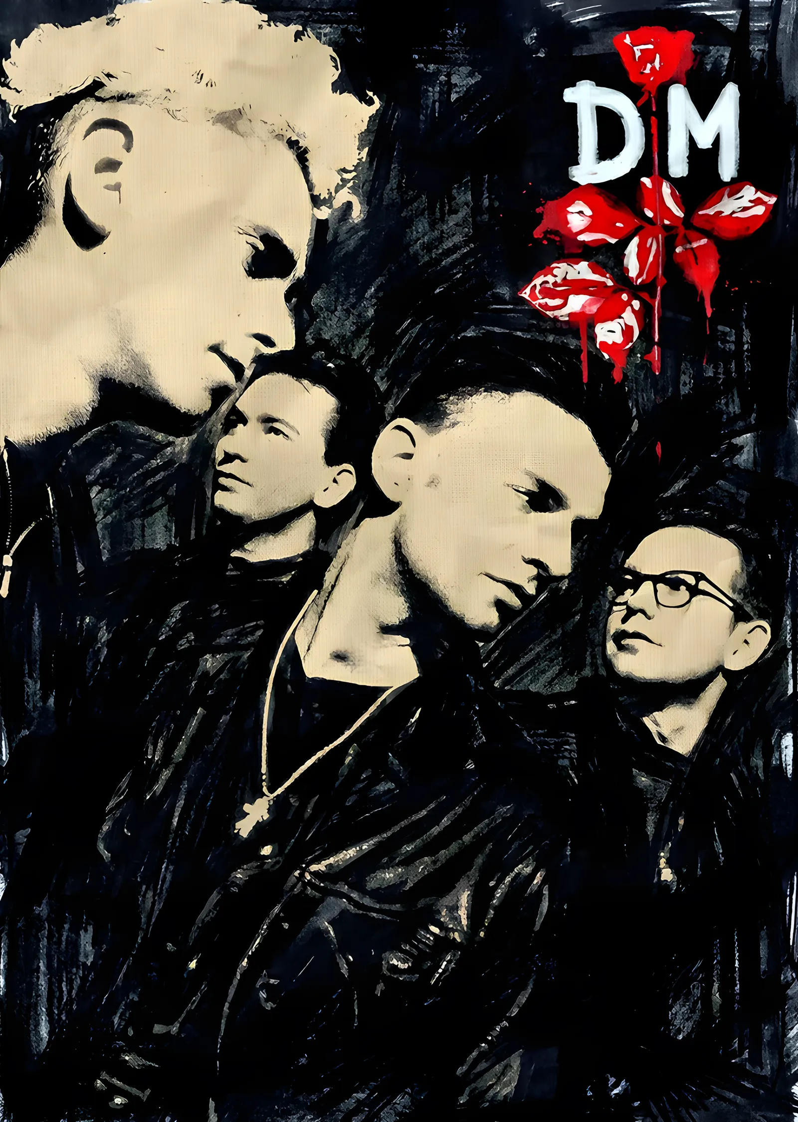 Depeche Mode - Grup Portresi metal tablo