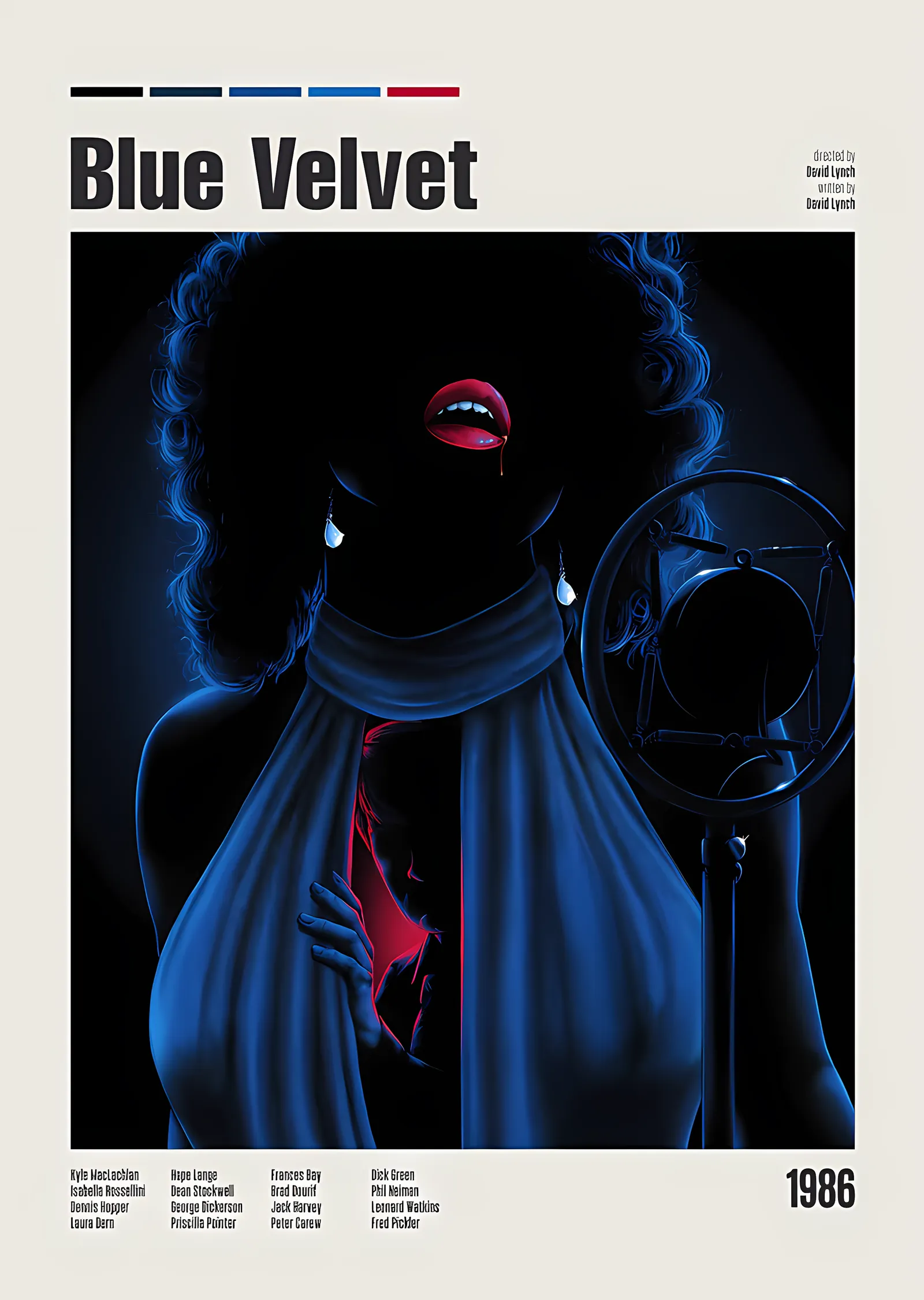 Blue Velvet - Kırmızı Dudaklar metal tablo