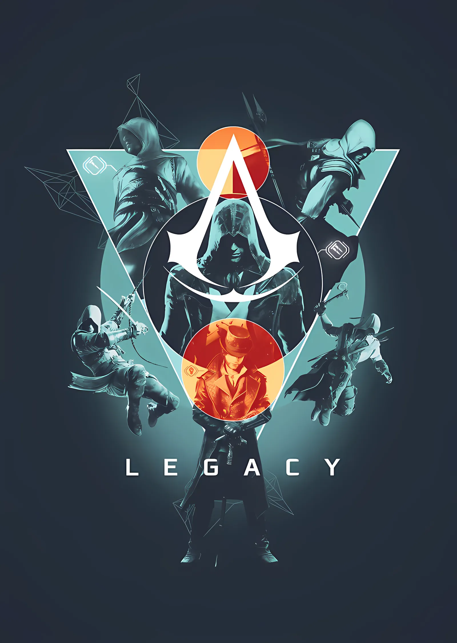 Assassin's Creed - Legacy Üçgen Kompozisyonu metal tablo