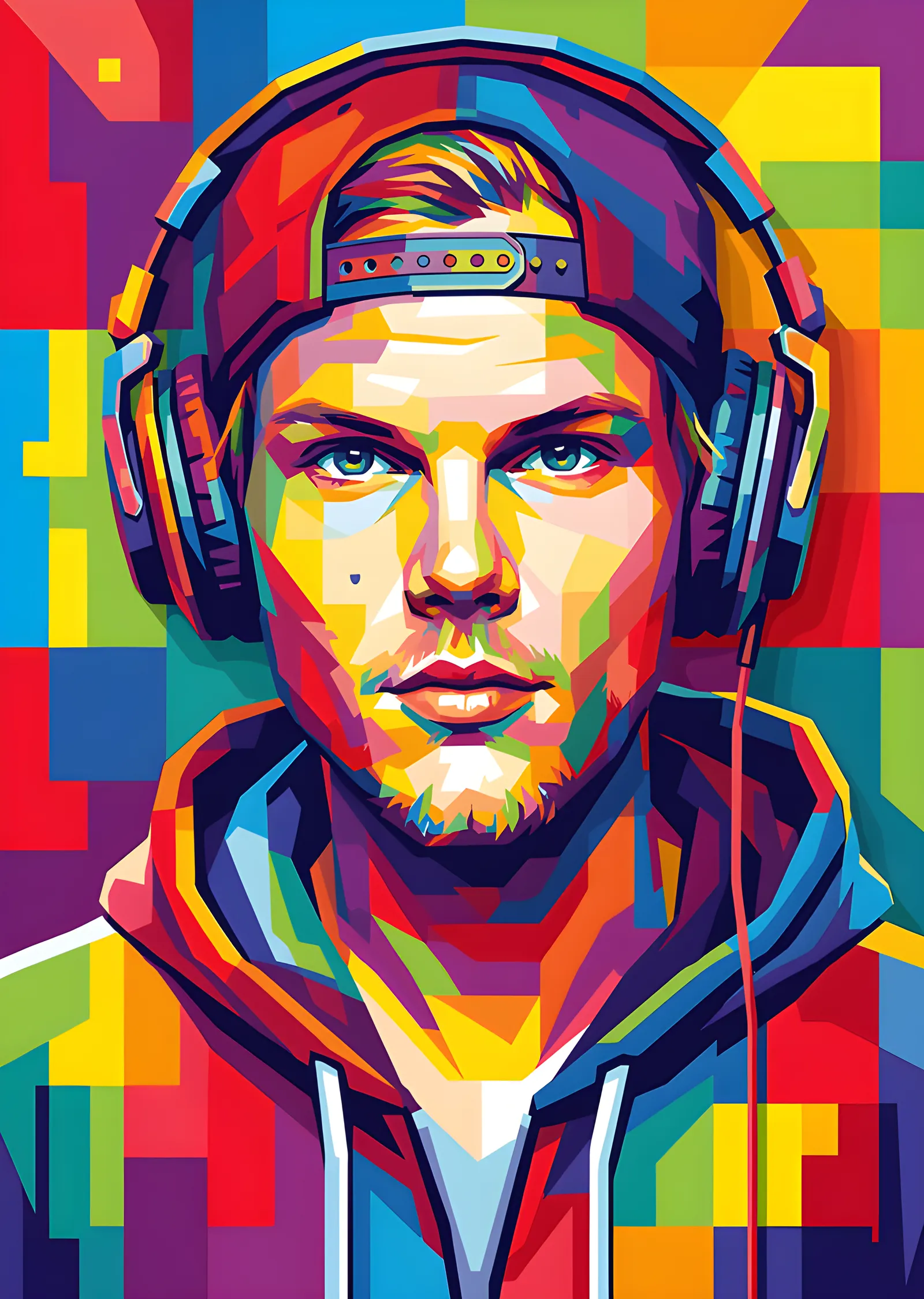 Avicii - Mozaik Renkli Portre metal tablo