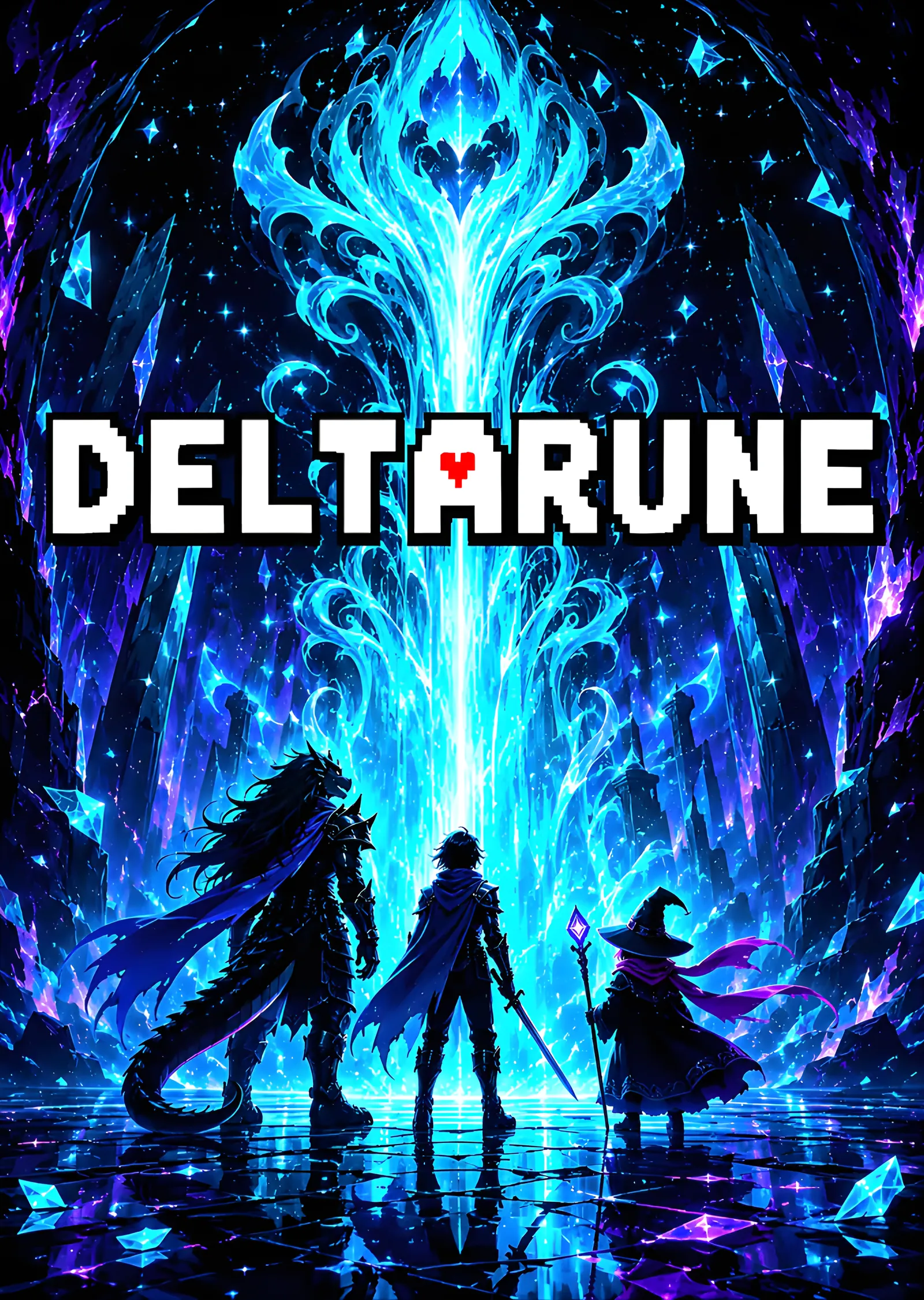 Deltarune - Mavi Işık Sütunu metal tablo