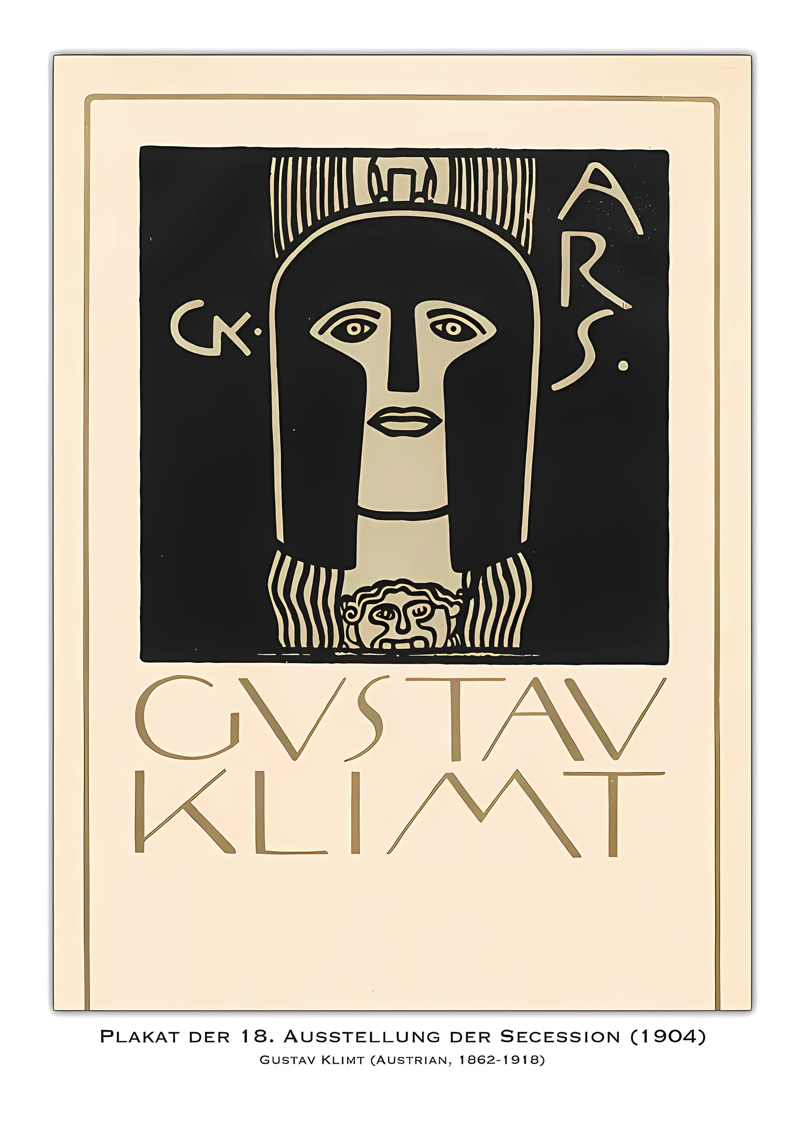Gustav Klimt - Secession 18. Sergi Afişi metal tablo