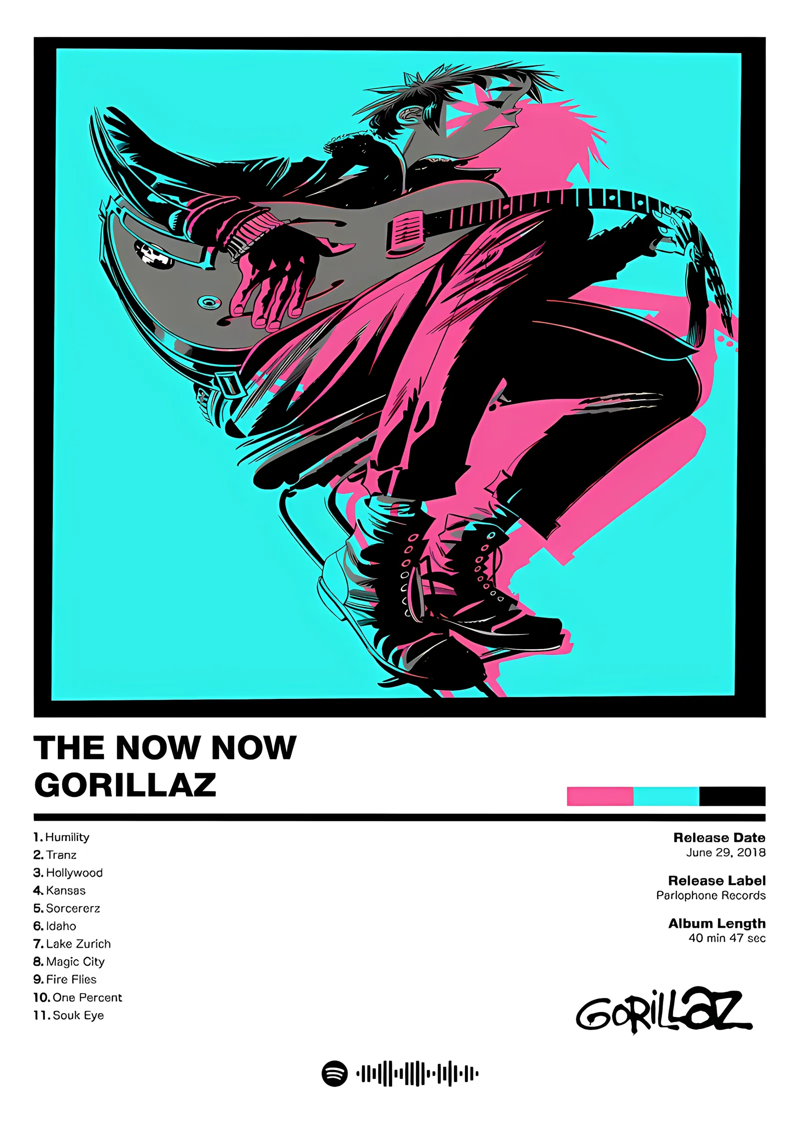 Gorillaz - The Now Now metal tablo