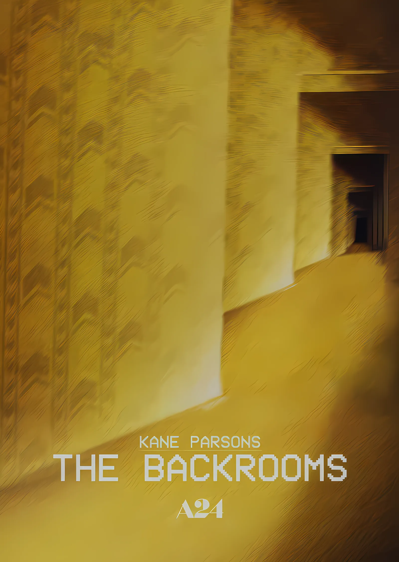 The Backrooms - Işıklı Duvar ve Karanlık Kapı metal tablo