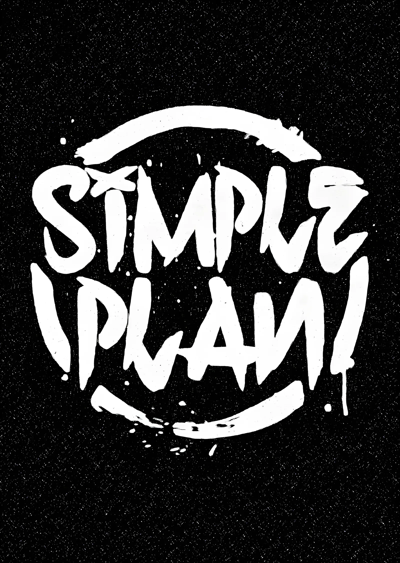 Simple Plan - Beyaz Grafiti Logo metal tablo