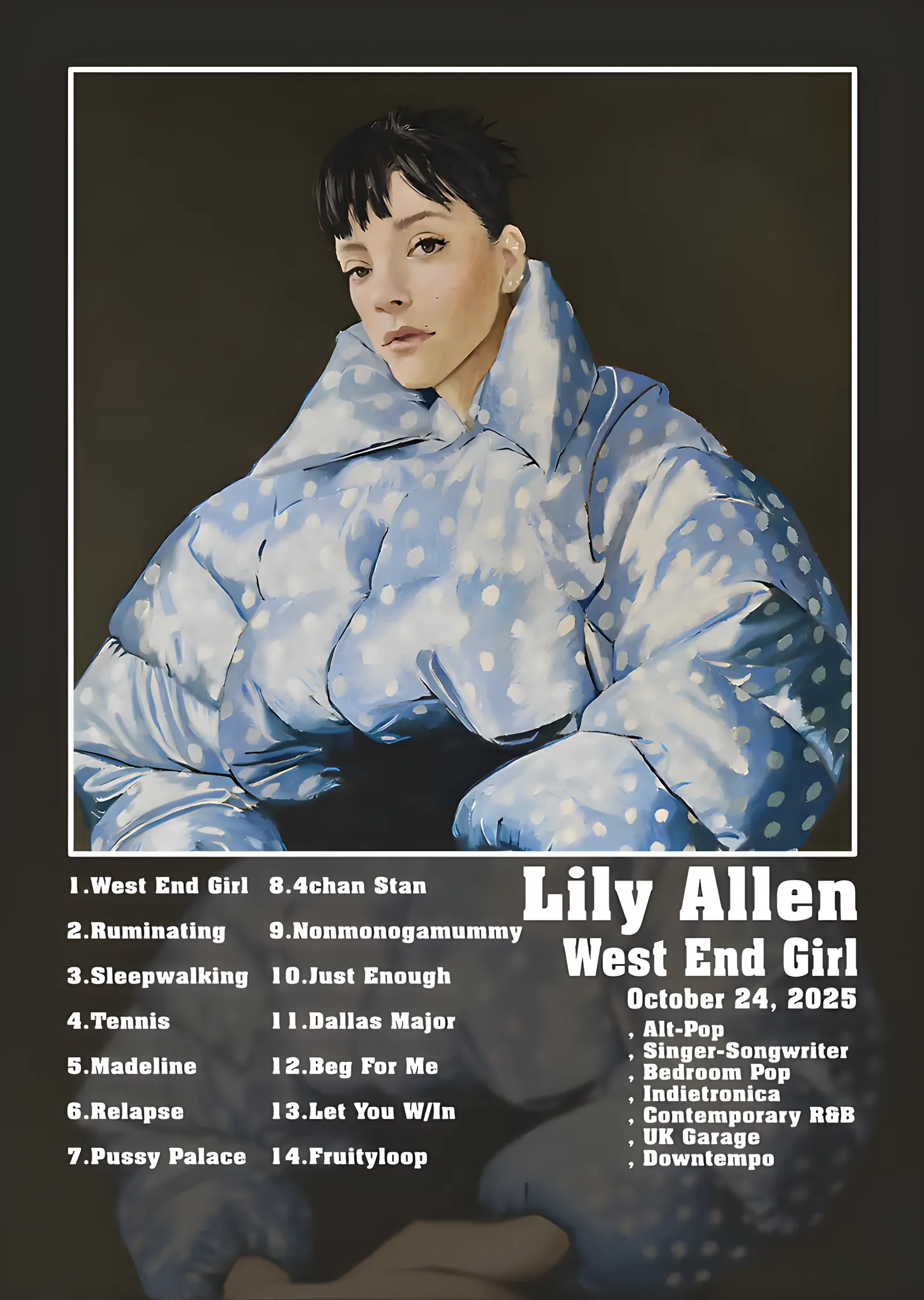 Lily Allen - West End Girl Künyesi metal tablo