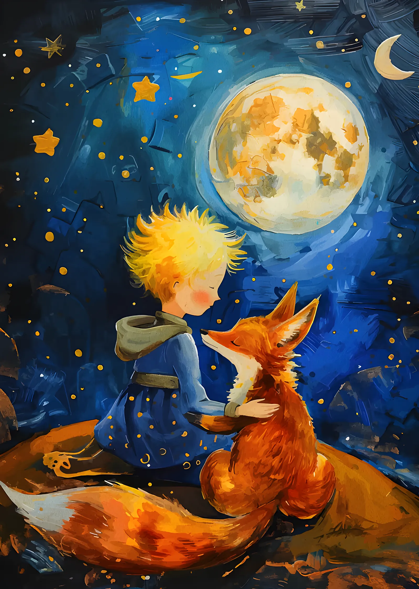 The Little Prince - Tilkiyle Burun Buruna metal tablo