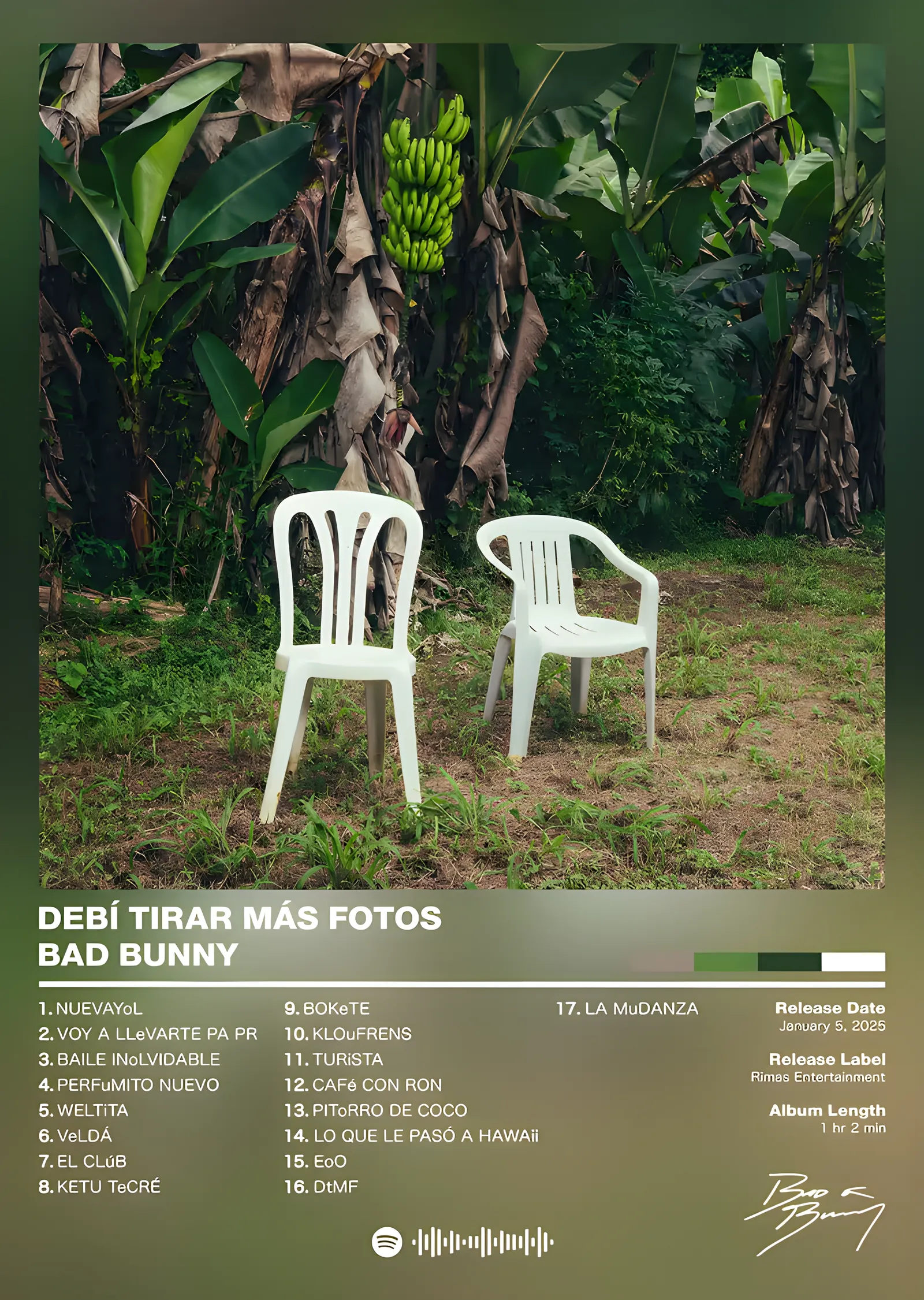 Bad Bunny - Debí Tirar Más Fotos metal tablo
