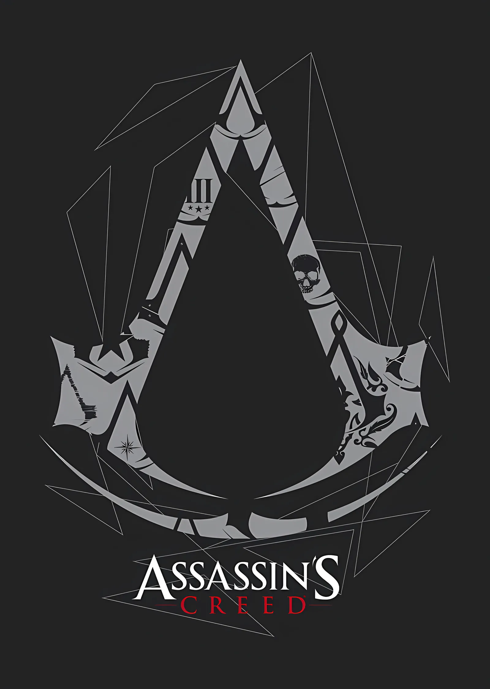 Assassin's Creed - Gri Amblem metal tablo