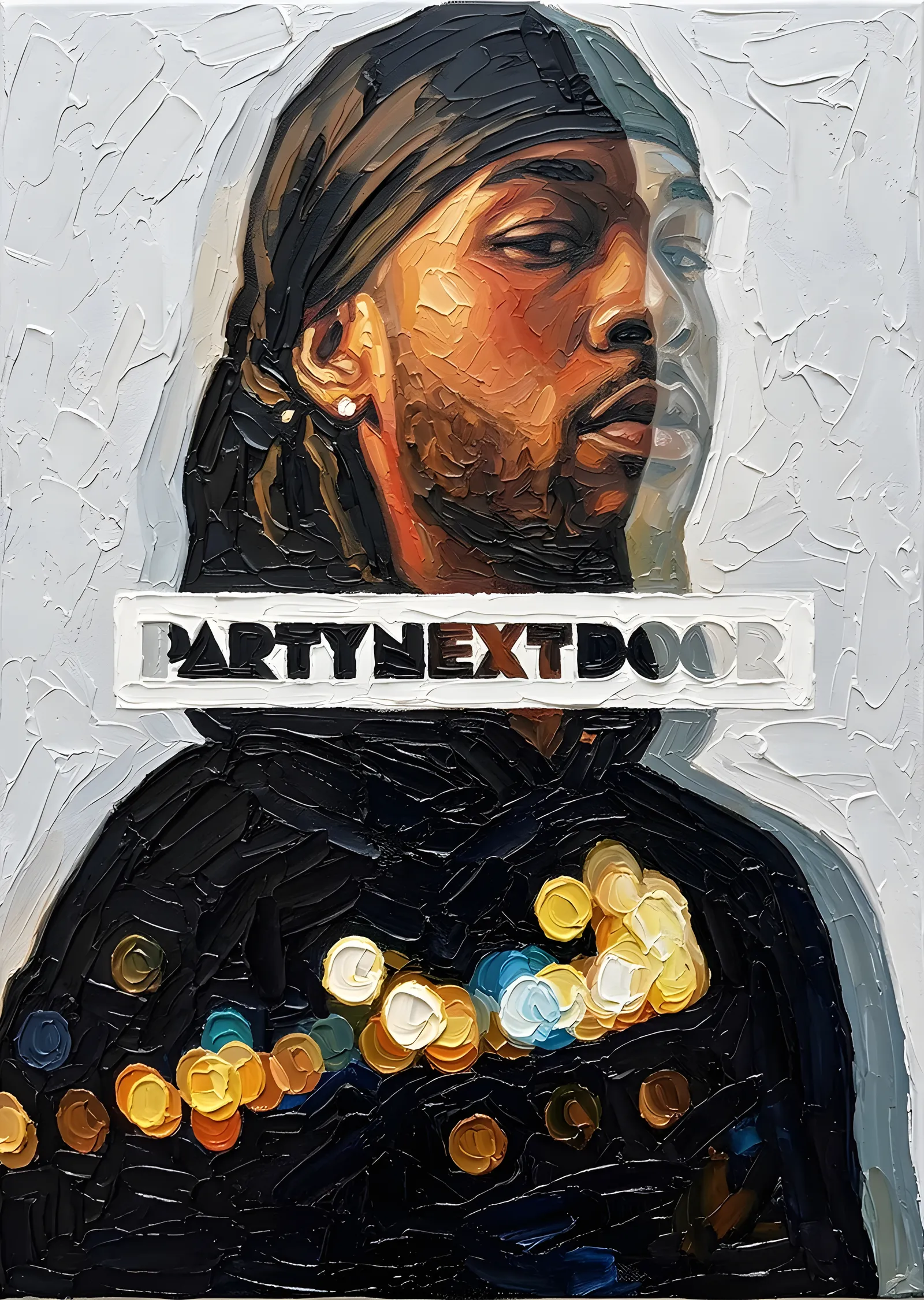 PARTYNEXTDOOR - Kalın Fırça Darbeleriyle metal tablo