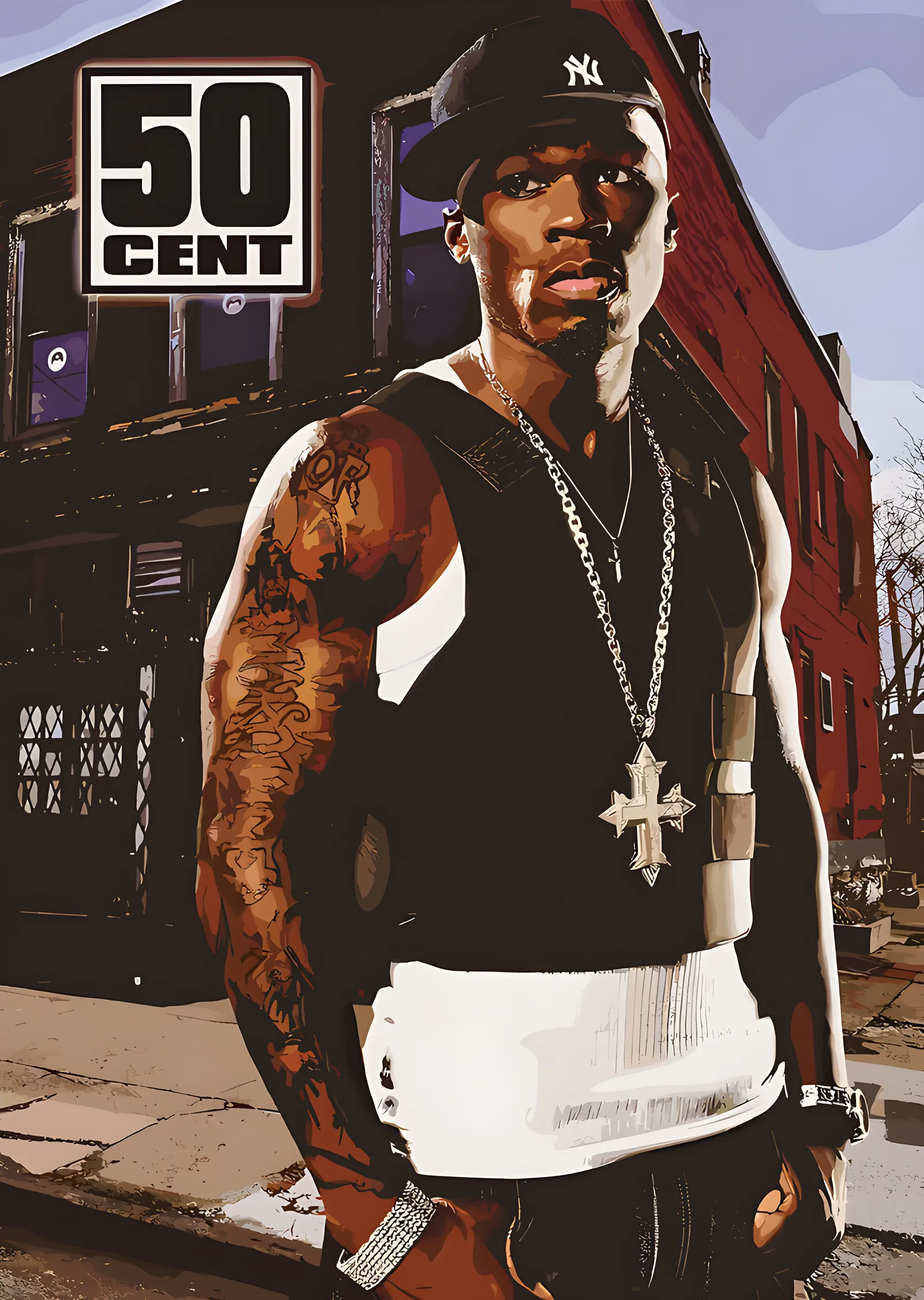 50 Cent - Sokakta Portre metal tablo