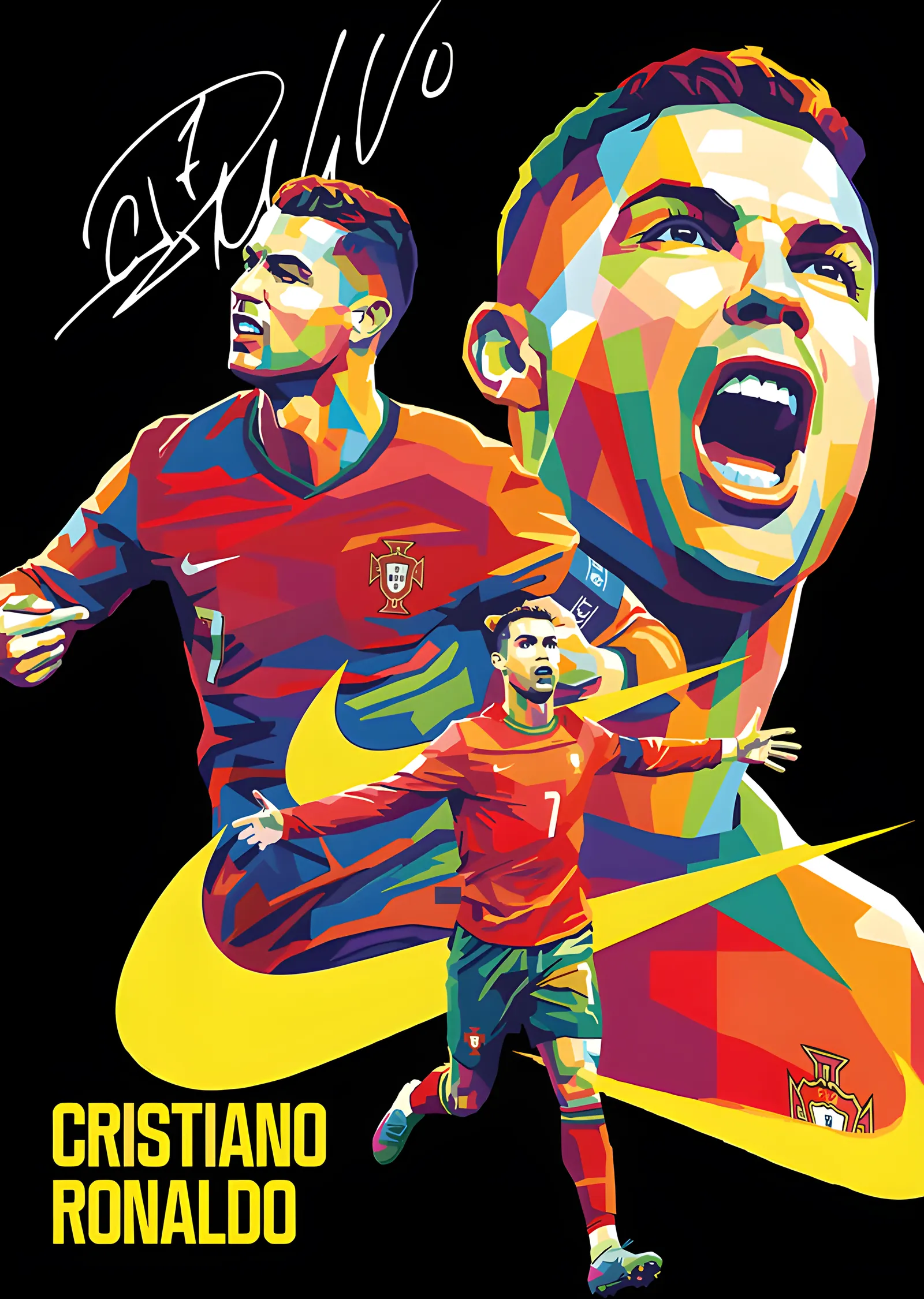 Cristiano Ronaldo - Portekiz Pop Art metal tablo