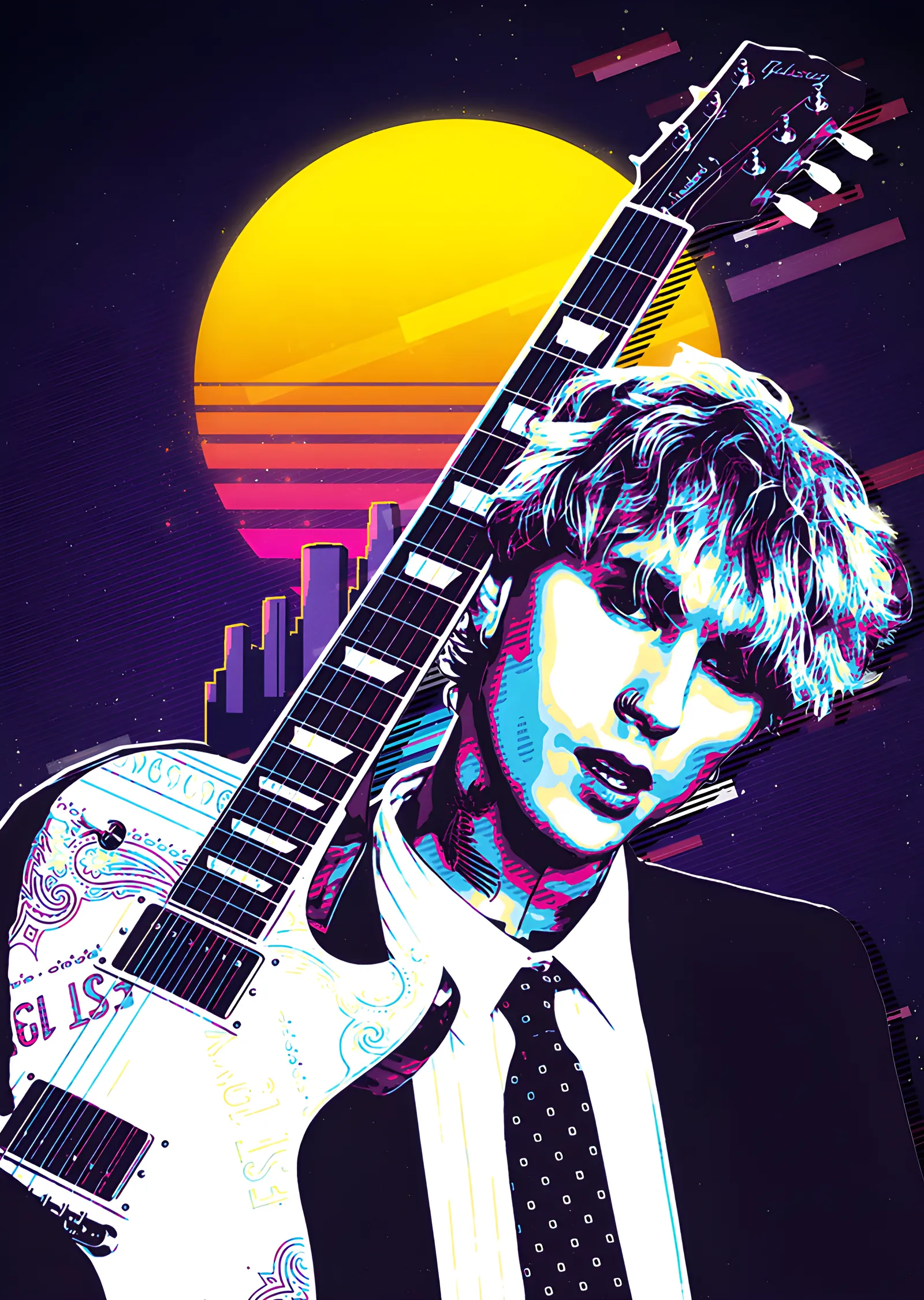 MGK - Retro Gitar metal tablo