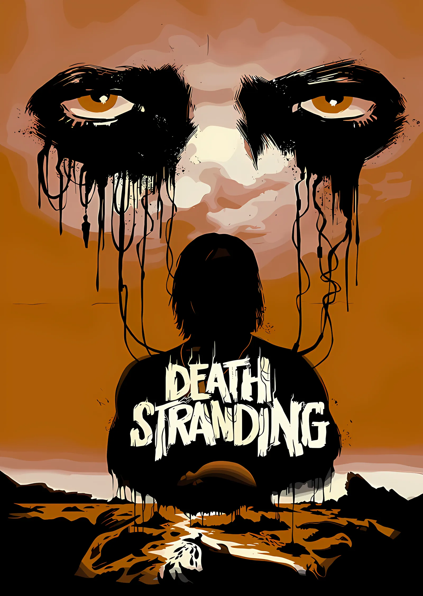 Death Stranding - Turuncu Gözyaşları metal tablo