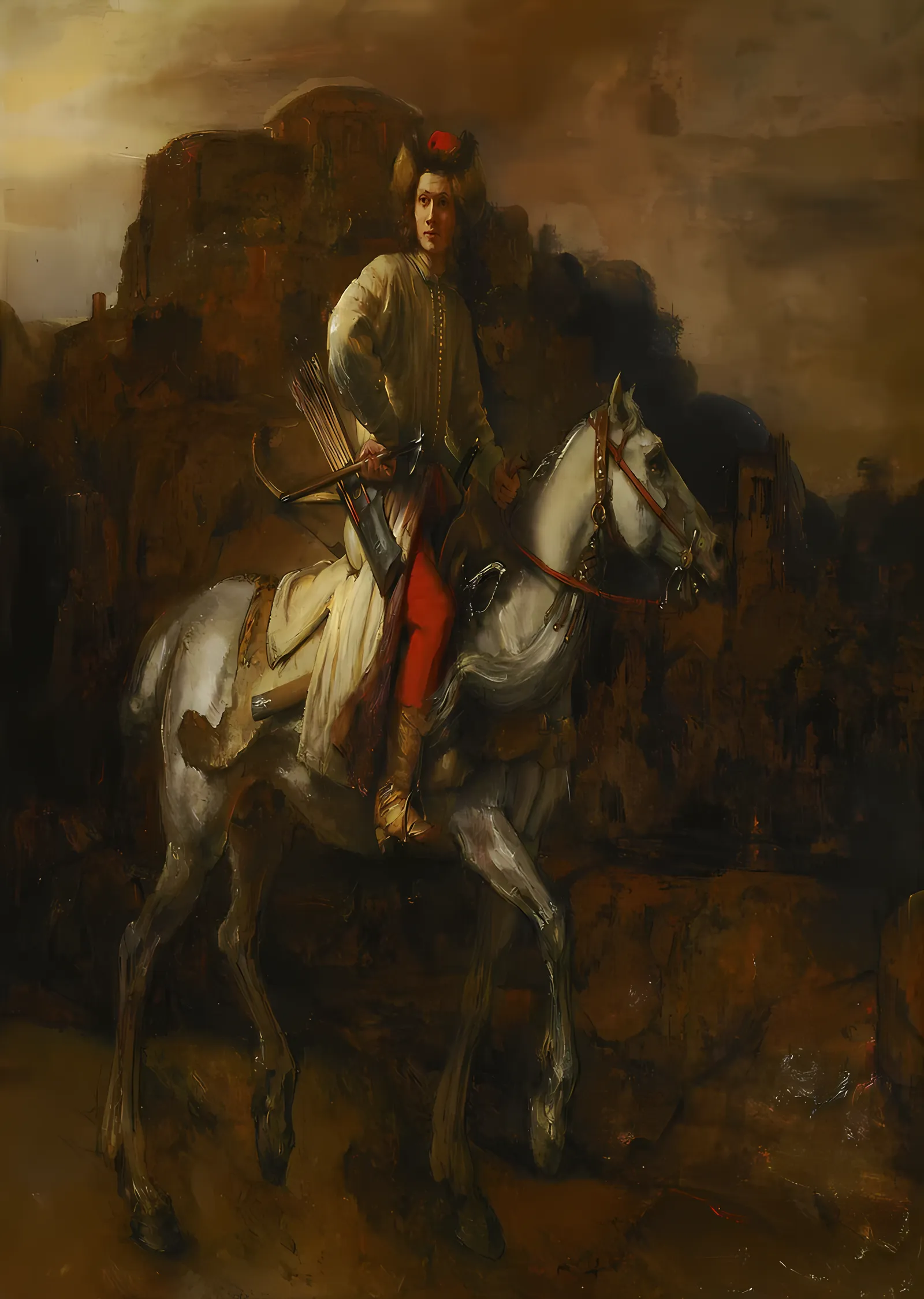 Polonyalı Süvari - Rembrandt metal tablo