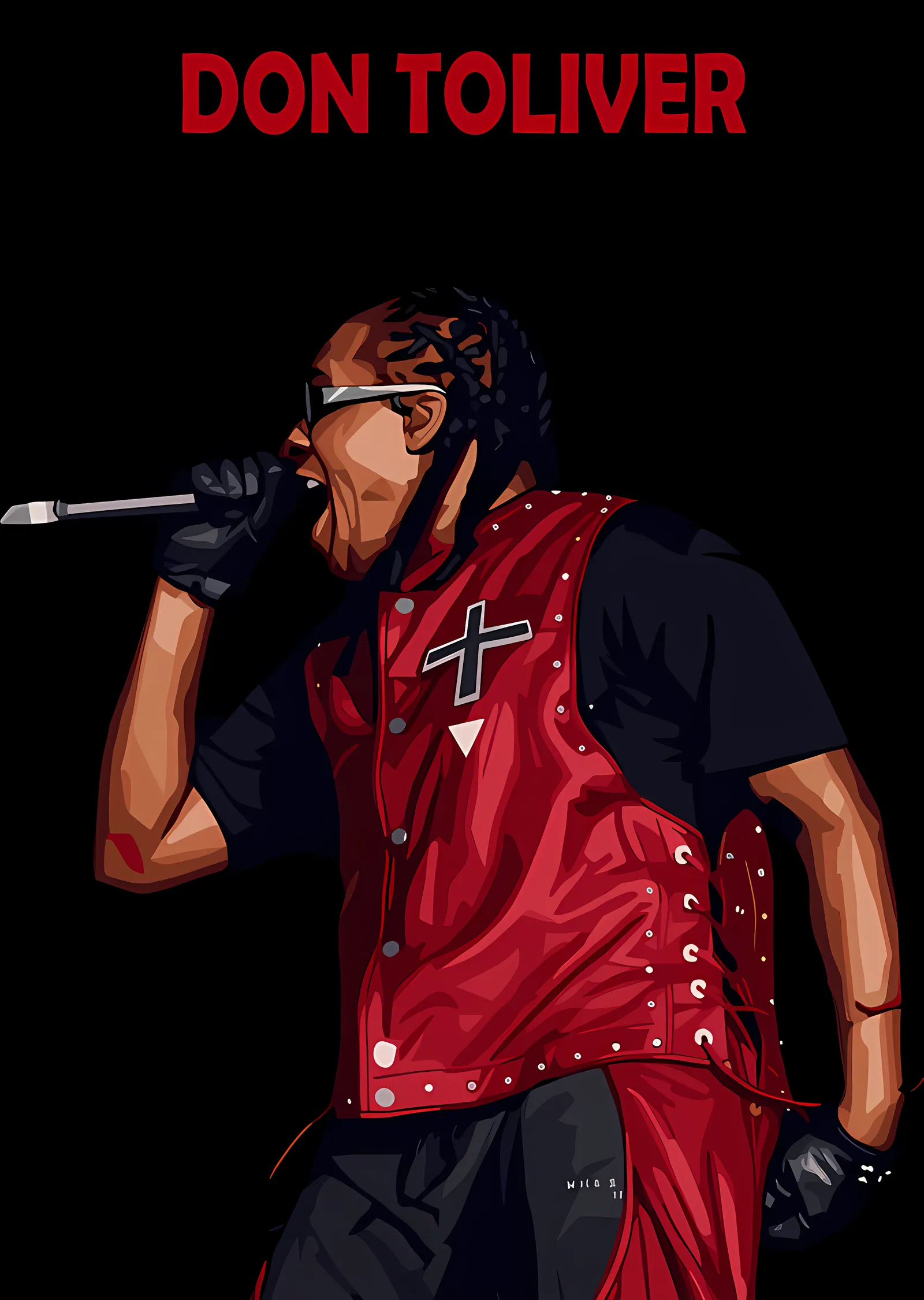 Don Toliver - Kırmızı Yelekli Konser Karesi metal tablo