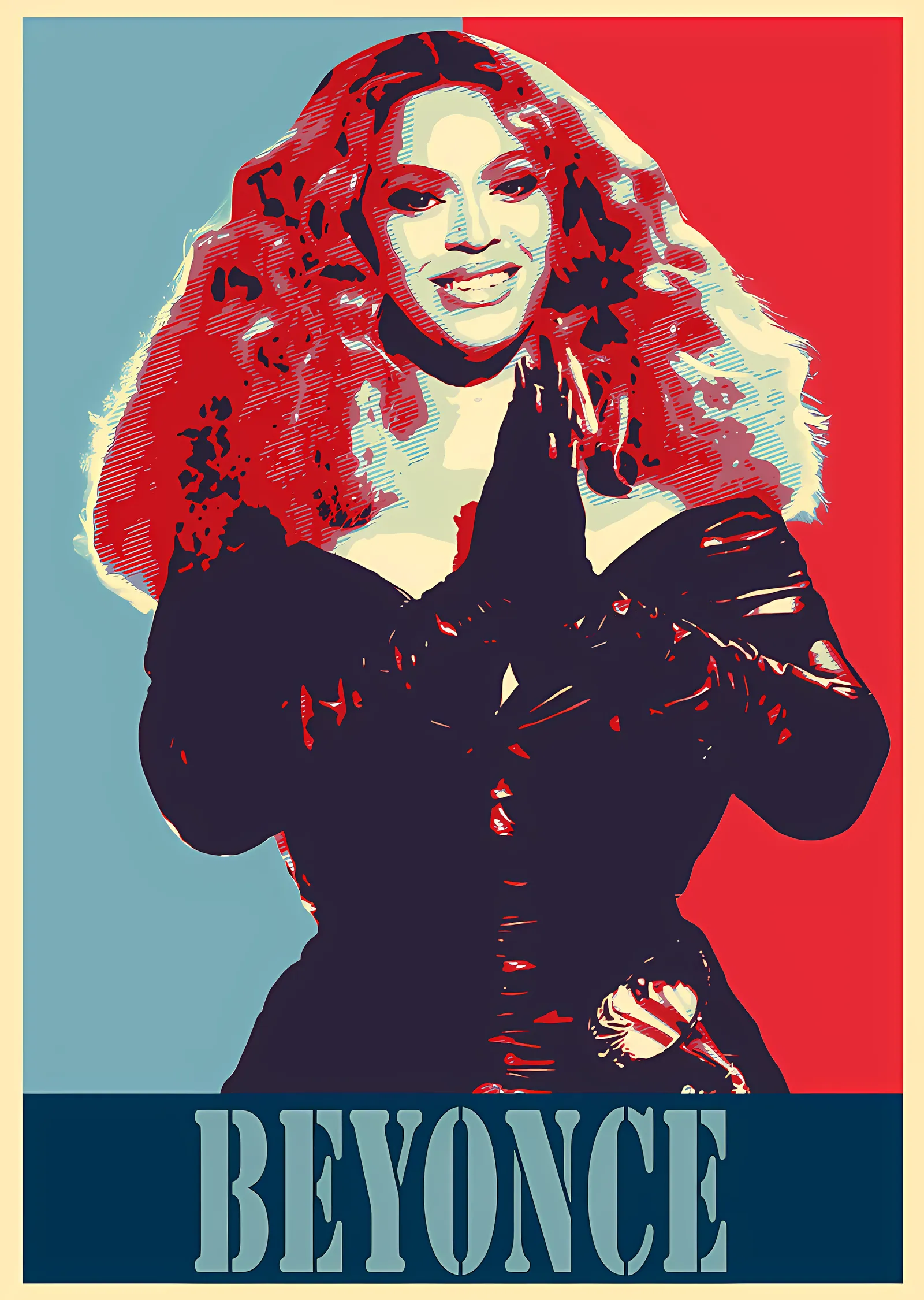Beyoncé - Kızıl Saçlı Poster Portre metal tablo