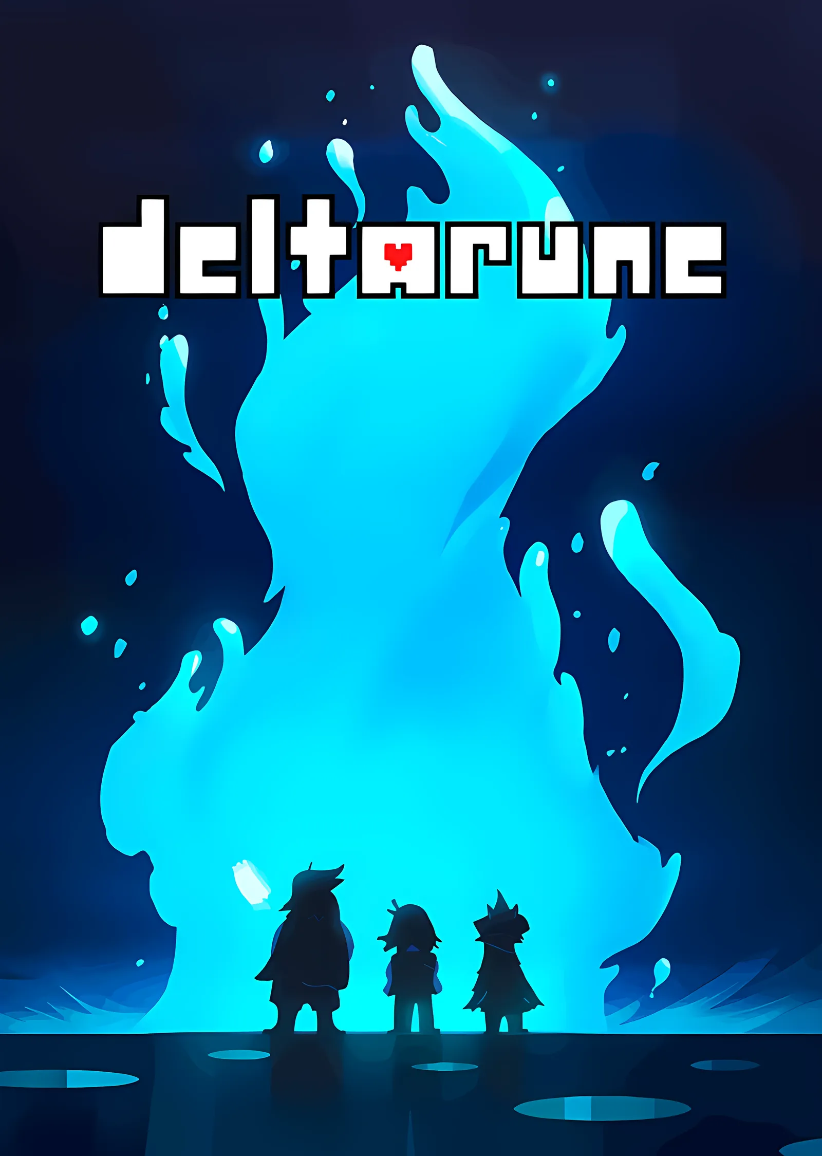 Deltarune - Mavi Alev Silueti metal tablo
