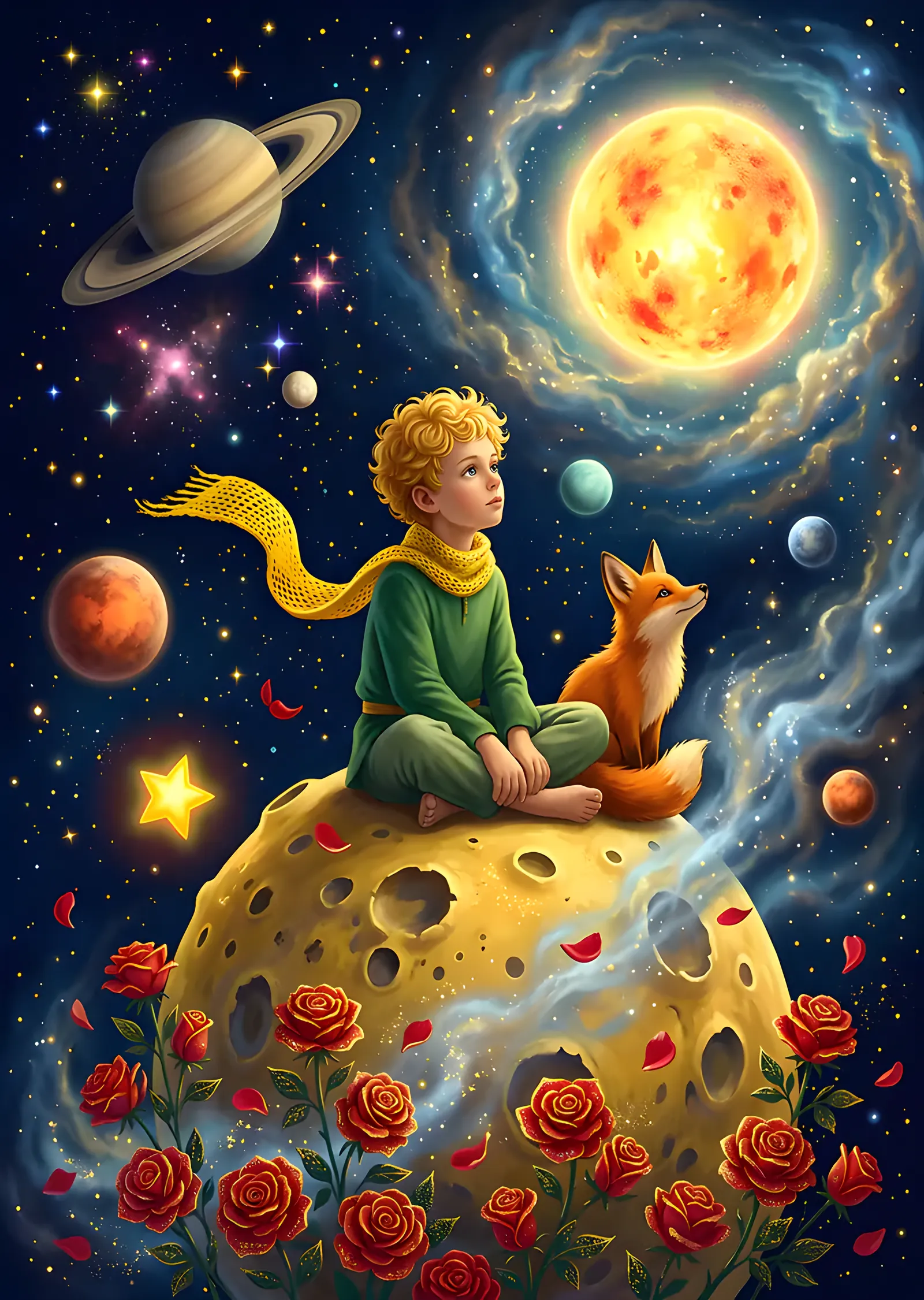 The Little Prince - Gezegenler Arasında metal tablo