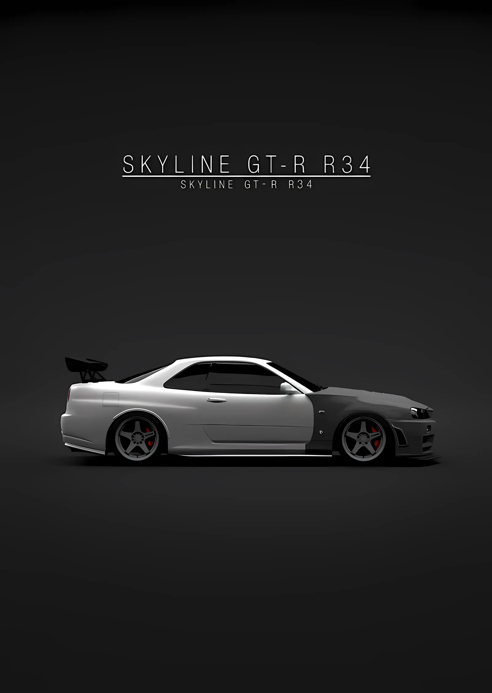 Nissan Skyline GT-R R34 - Gri metal tablo