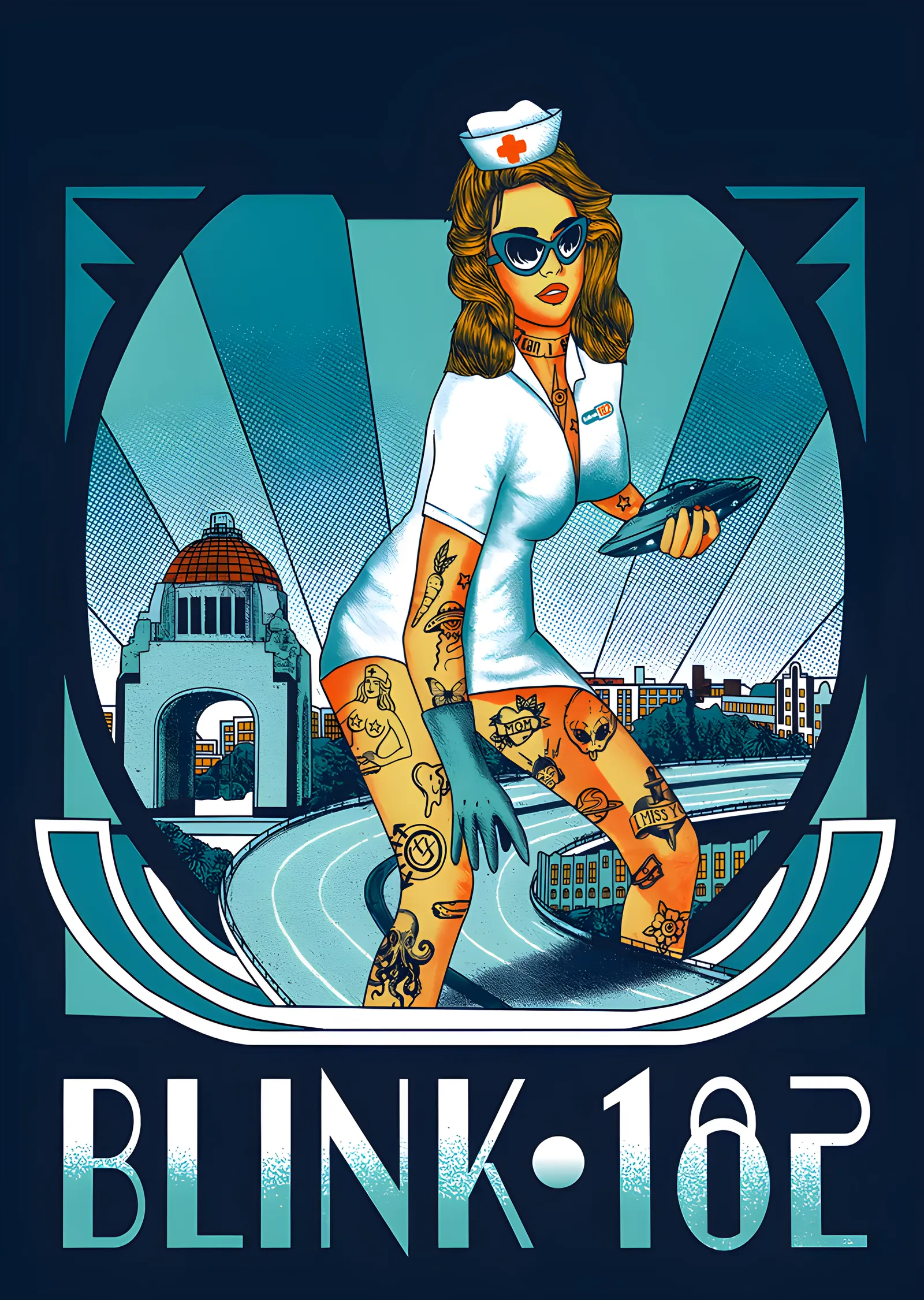 Blink-182 - Meksika Hemşire İllüstrasyonu metal tablo