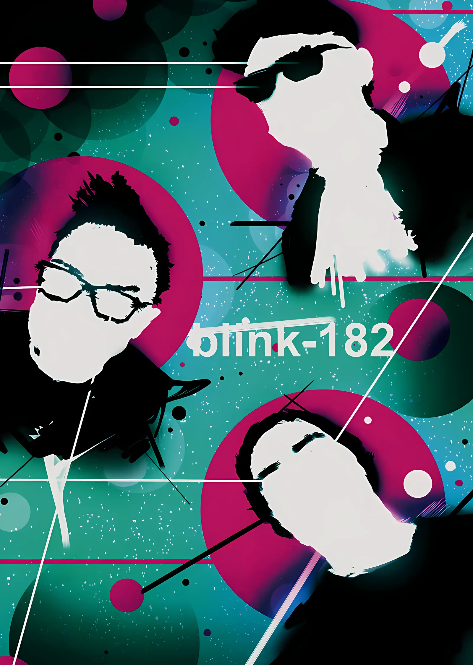 Blink-182 - Soyut Daire Kompozisyonu metal tablo