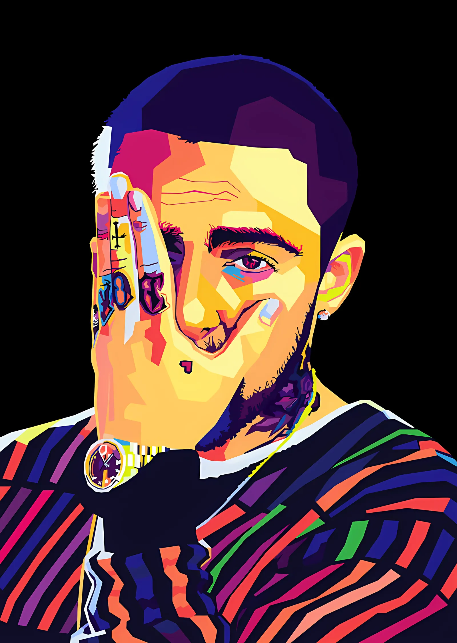Mac Miller - Çizgili Kazaklı Pop Art metal tablo