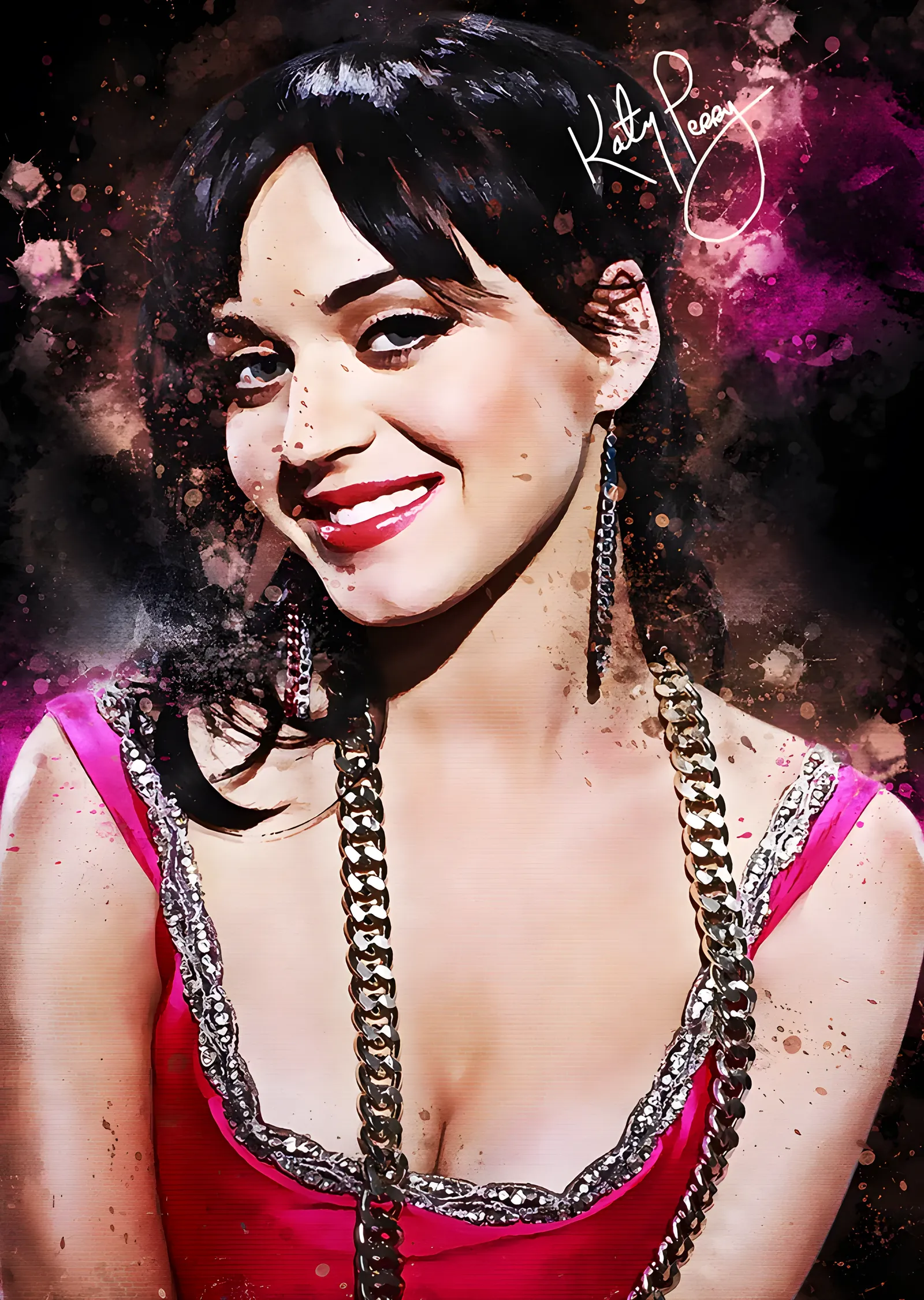Katy Perry: Renk Sıçraması metal tablo