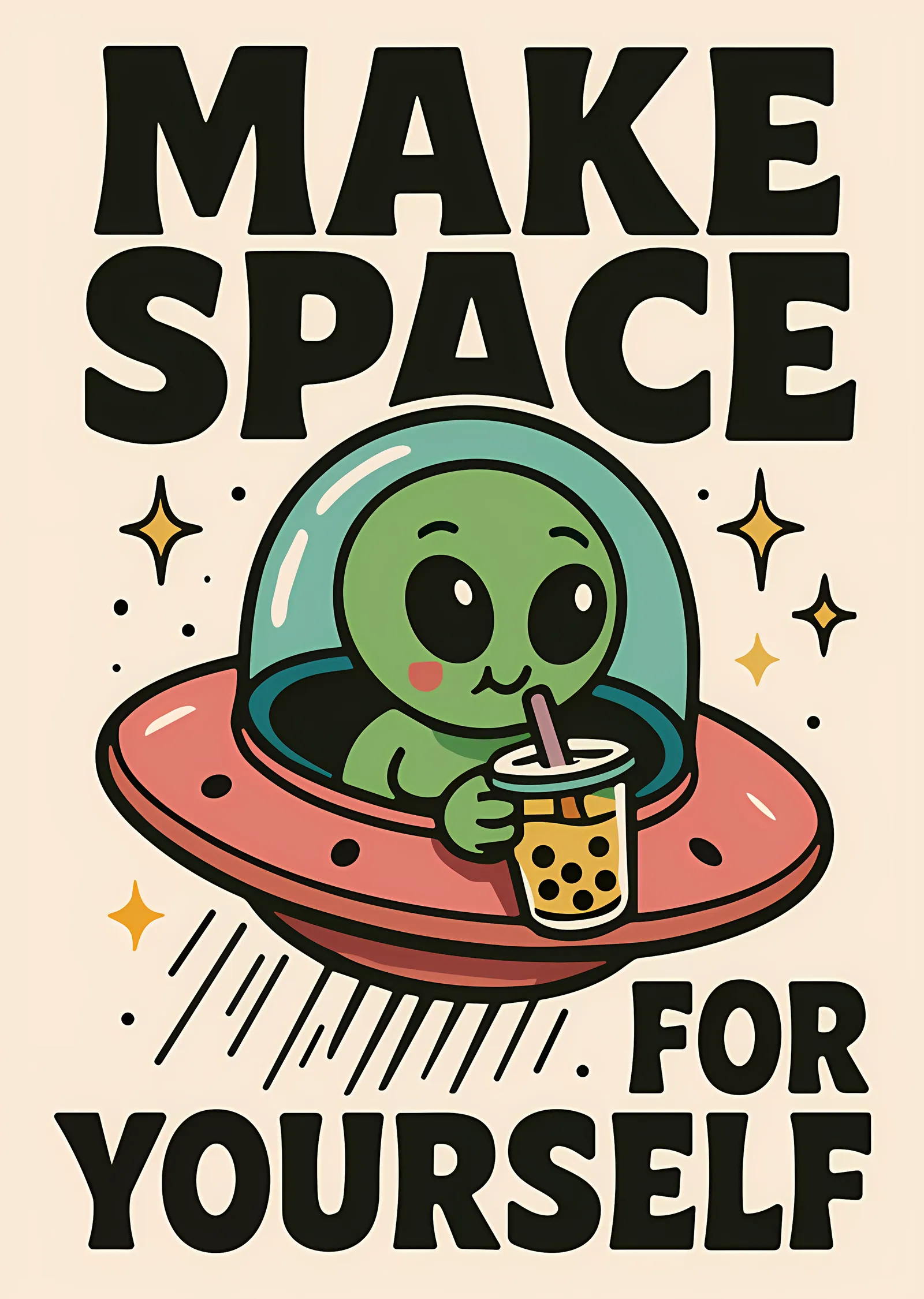 Make Space For Yourself metal tablo