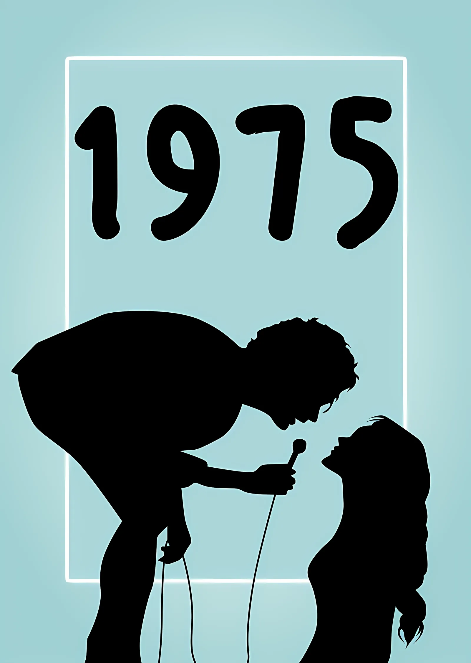 The 1975 - Turkuaz Zeminde Silüet metal tablo