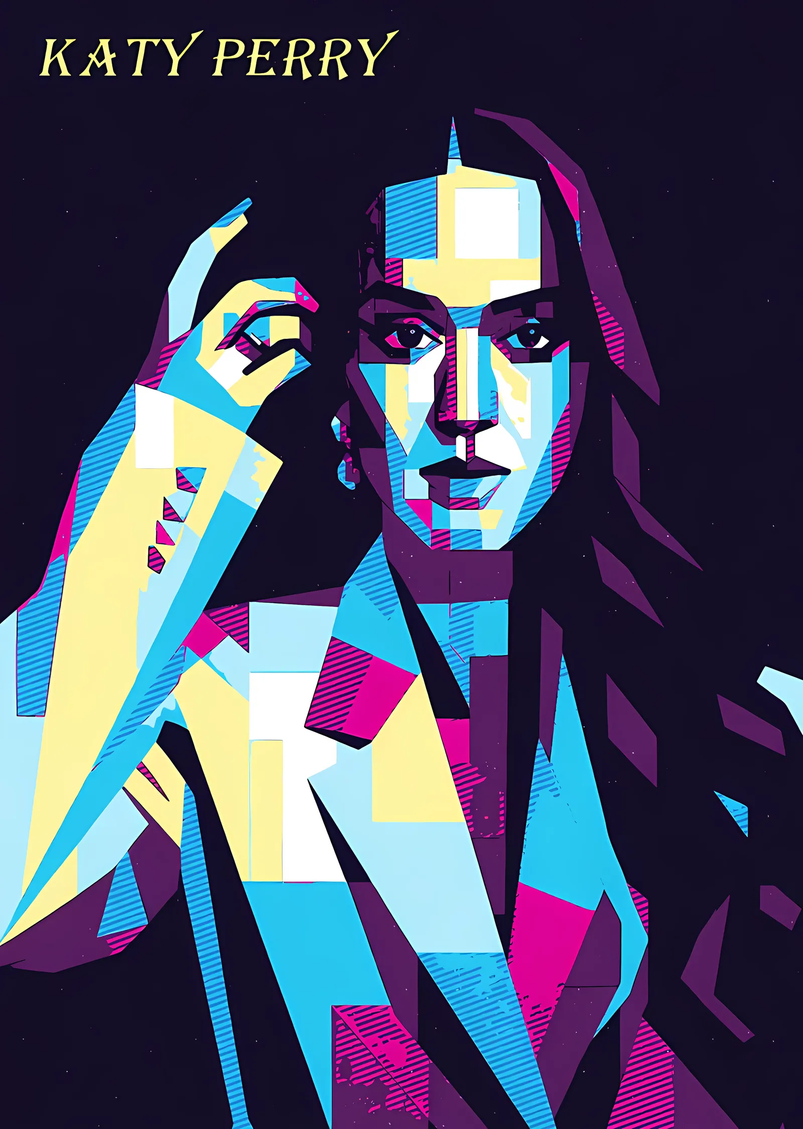 Katy Perry: Mavi Vektör metal tablo