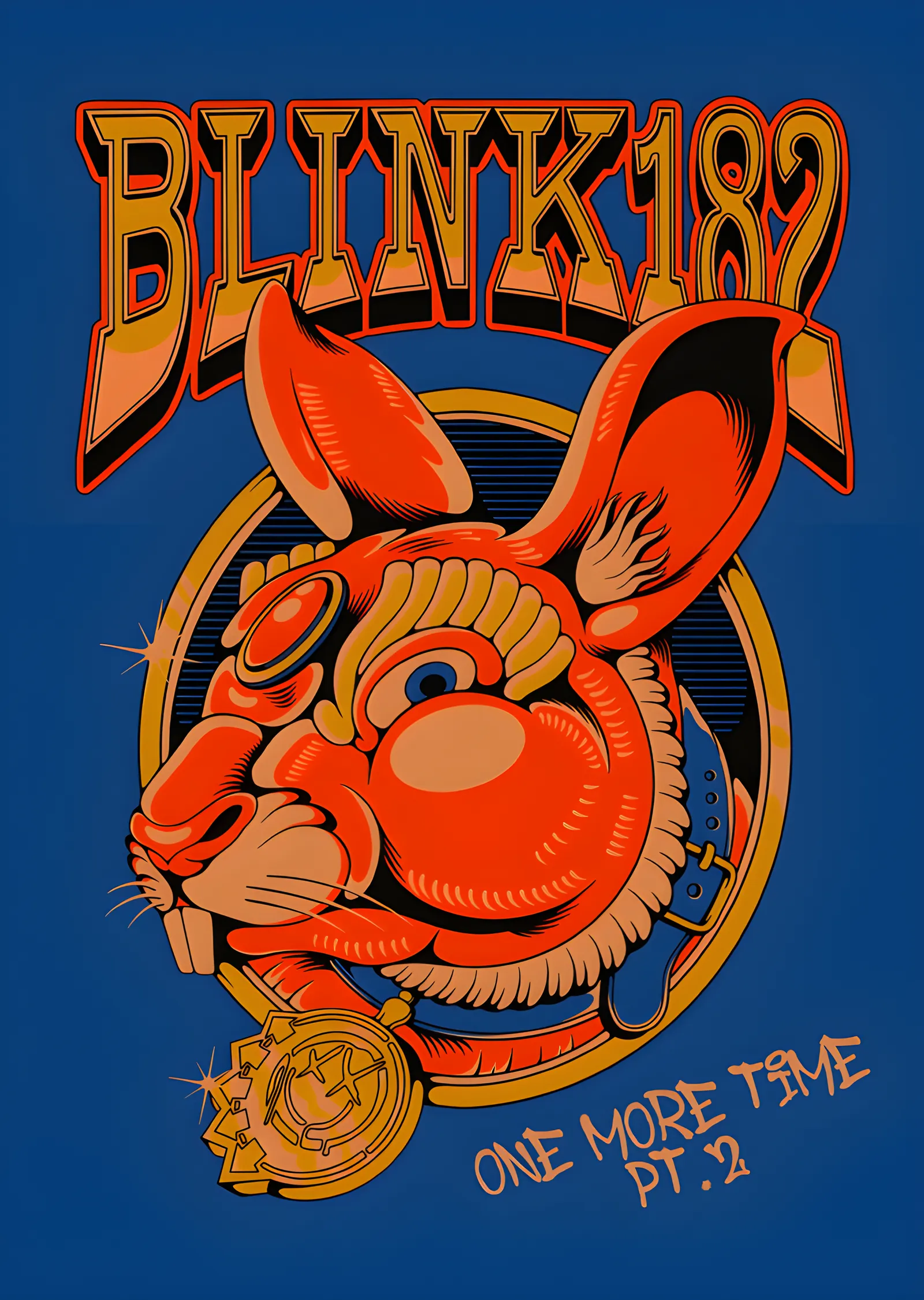 Blink-182 - One More Time Turuncu Tavşan metal tablo