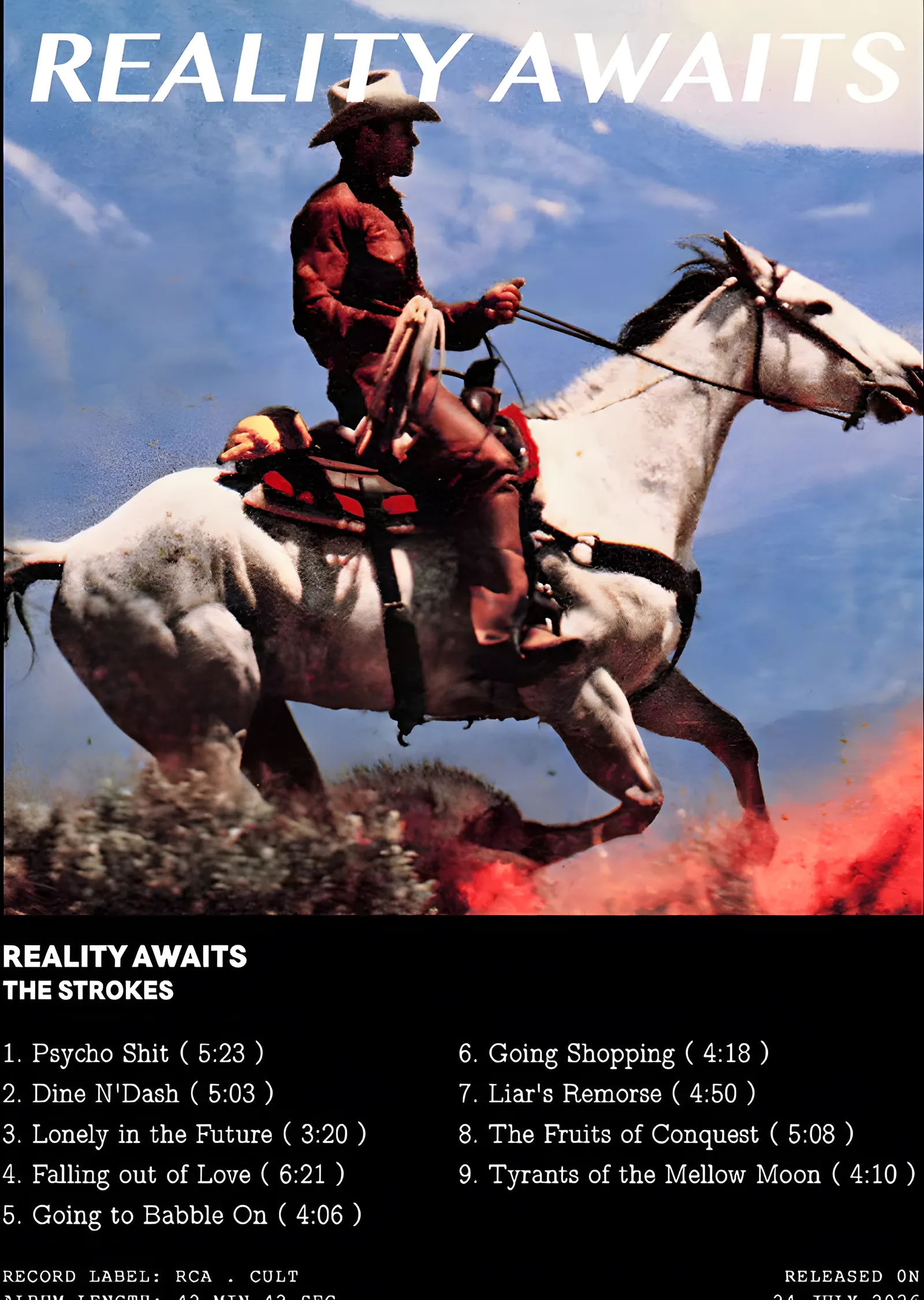 The Strokes - Reality Awaits Kovboy Afişi metal tablo