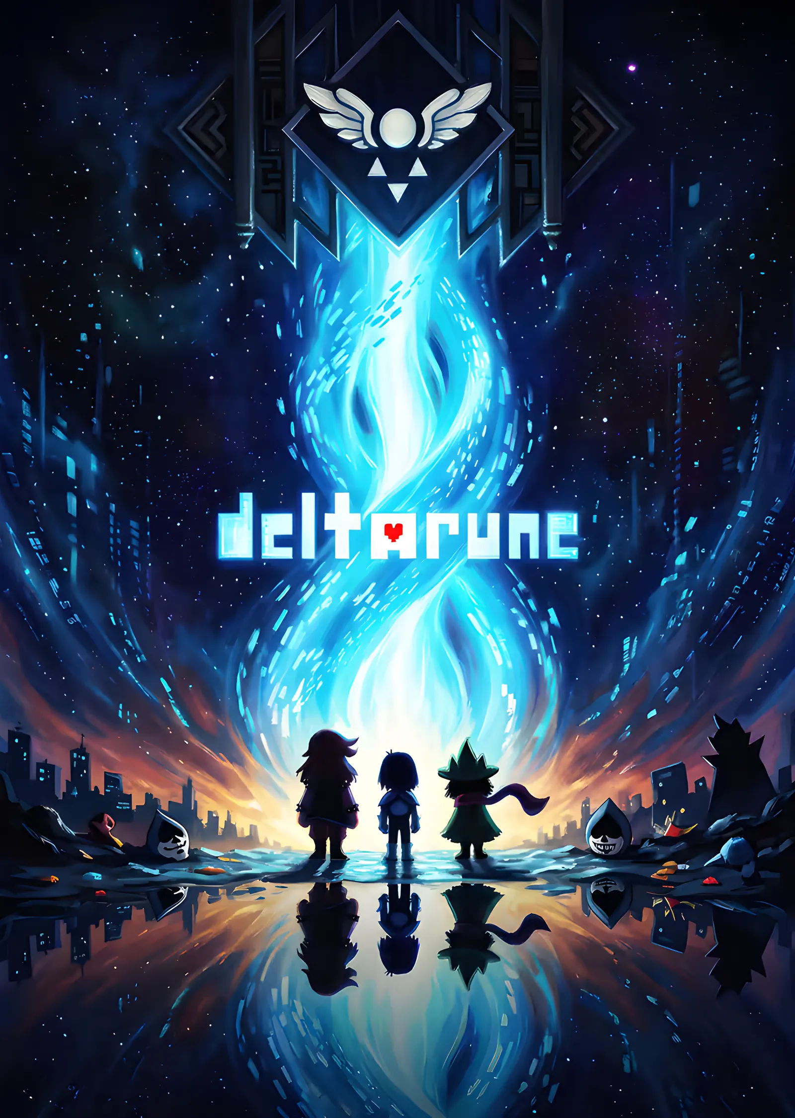 Deltarune - Yansımalı Işık Kulesi metal tablo
