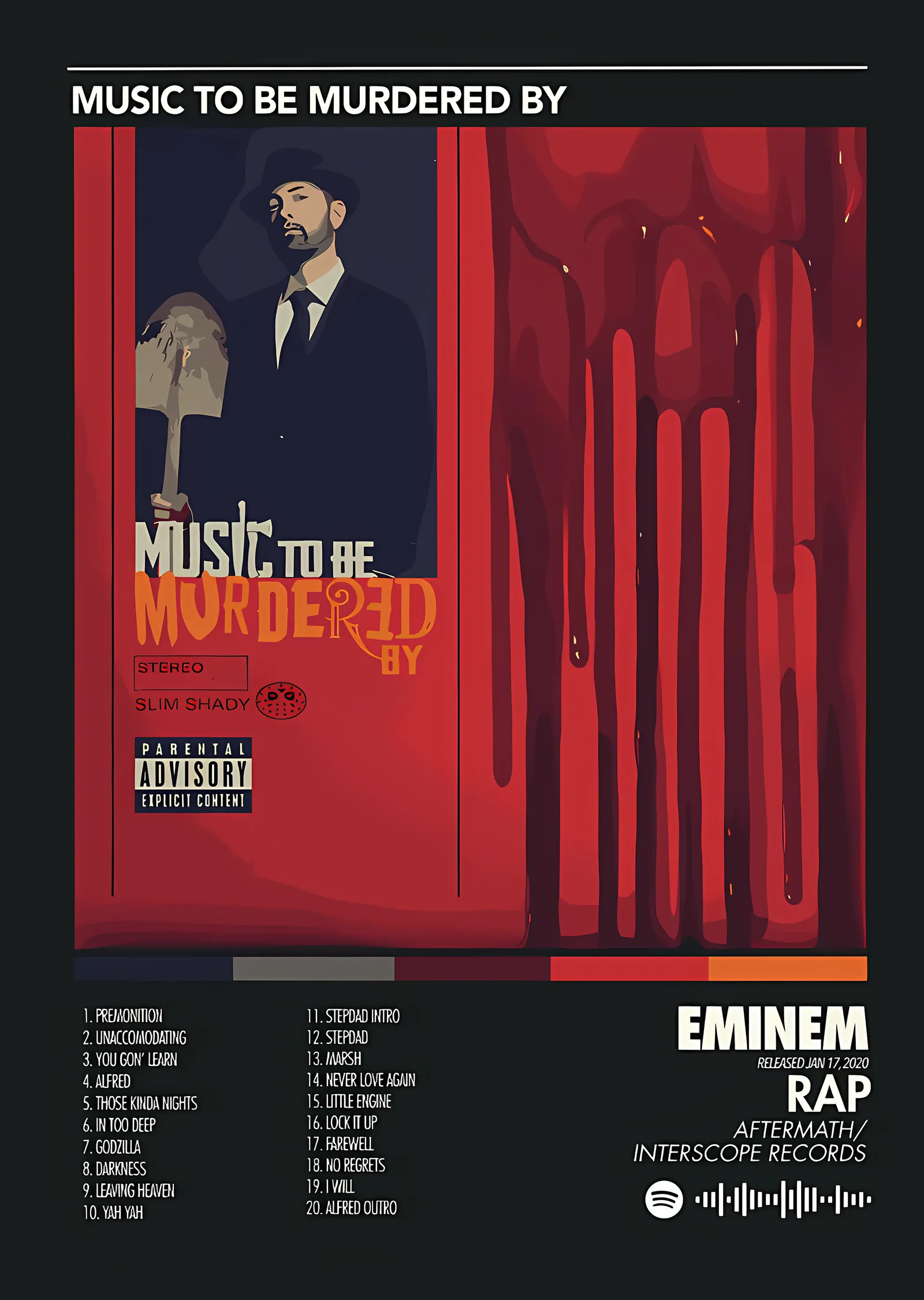 Eminem - Music to Be Murdered By Künyesi metal tablo