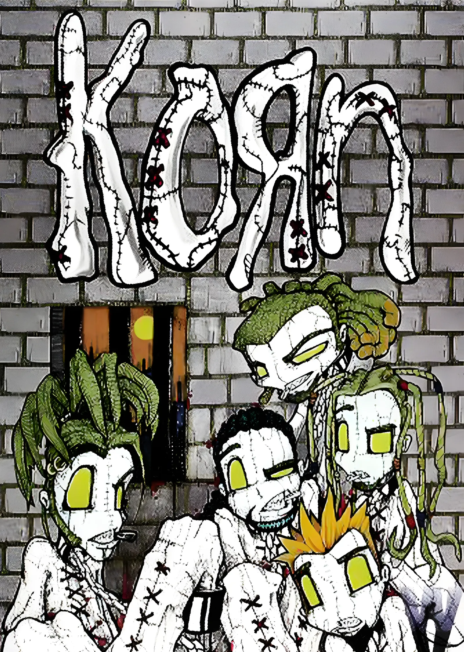 Korn - Tuğla Duvarda Karakterler metal tablo