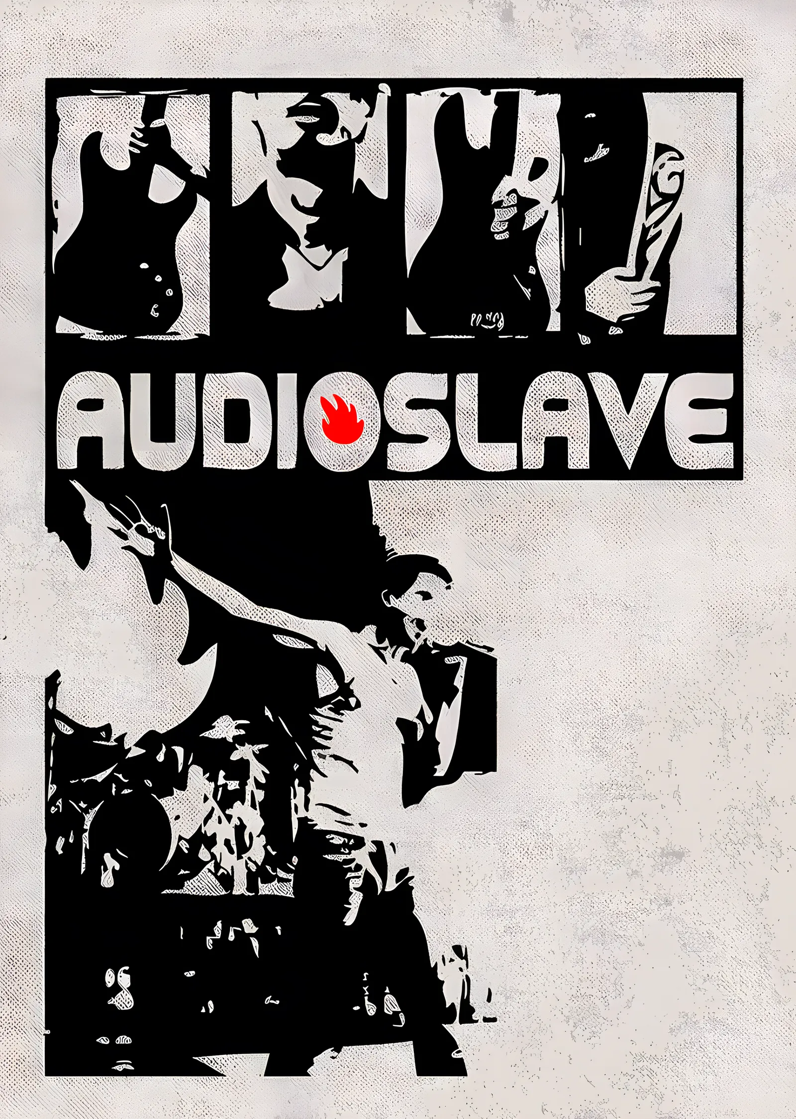 Audioslave - Siyah Beyaz Panel Afişi metal tablo