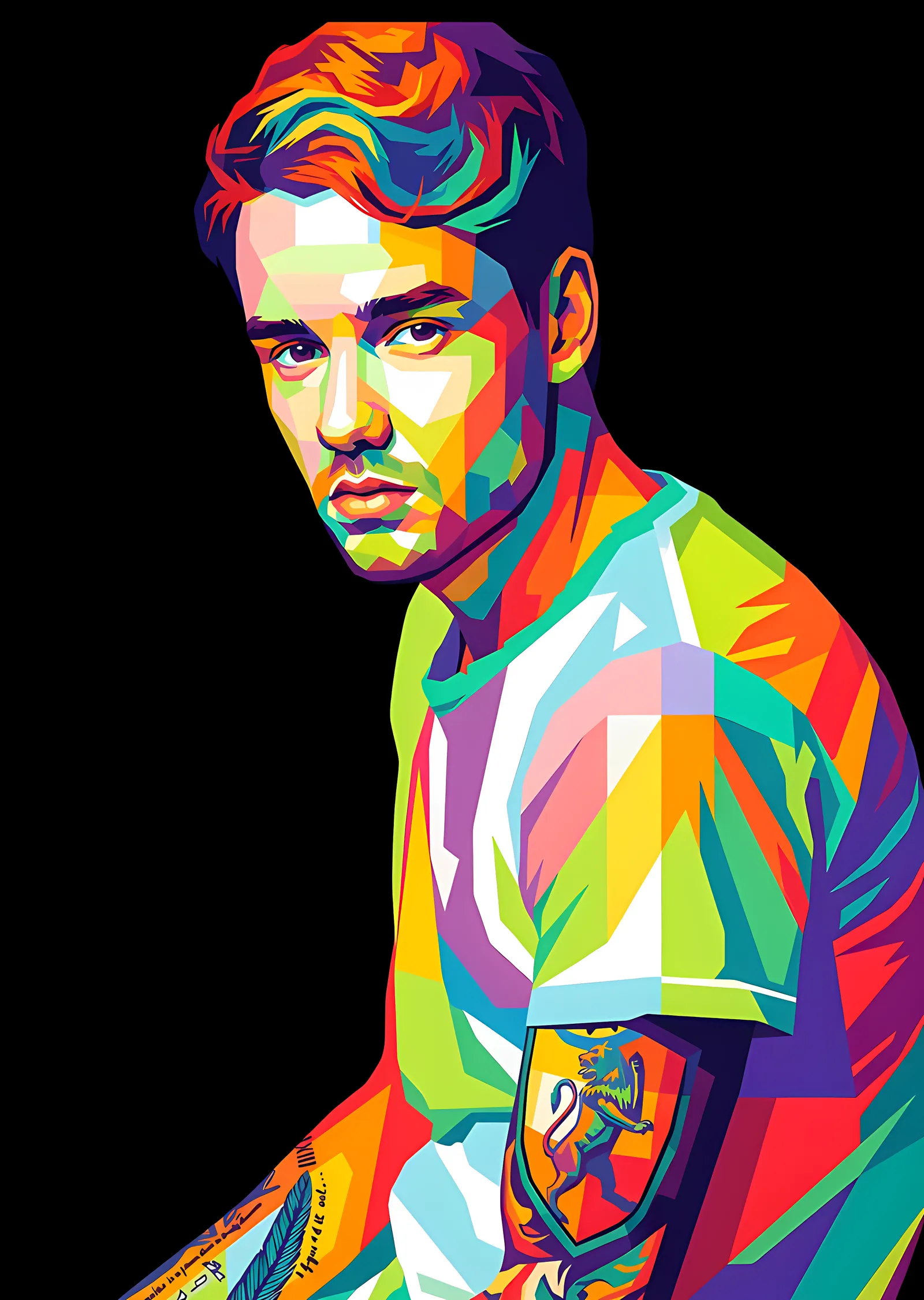 Liam Payne - Renkli Desenli Portre metal tablo