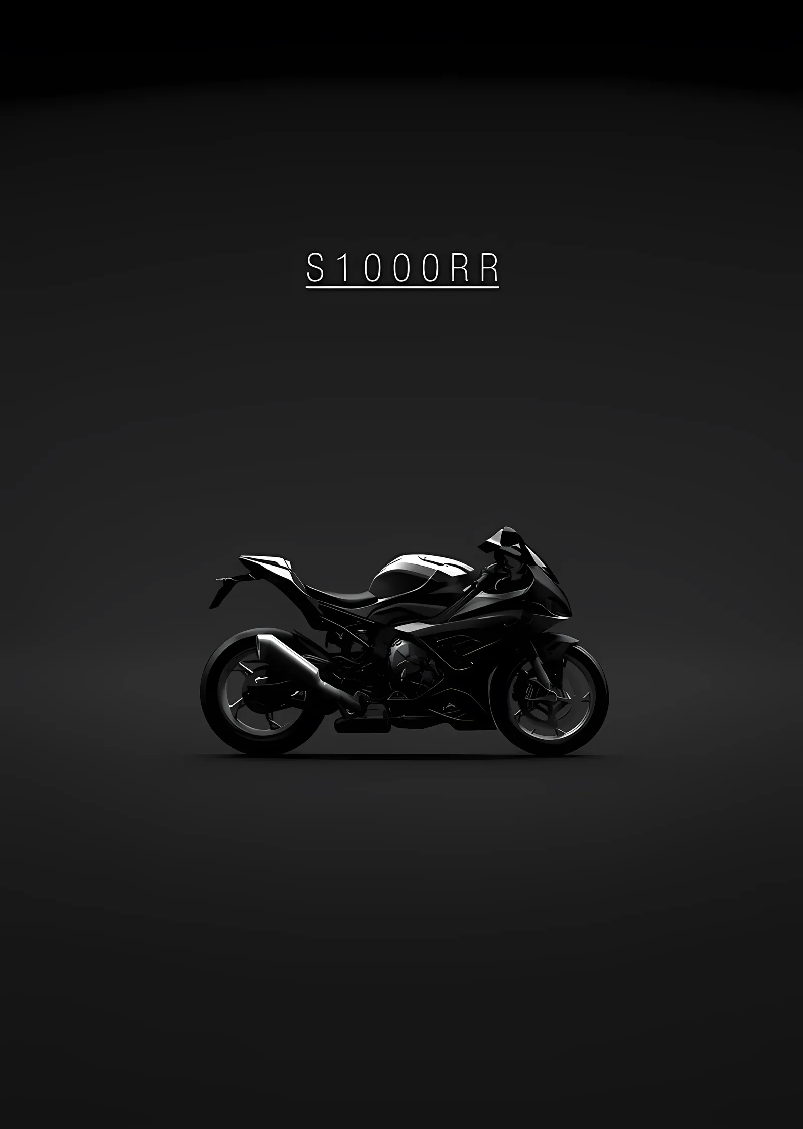 BMW S1000RR - Minimal Karanlık Kare metal tablo